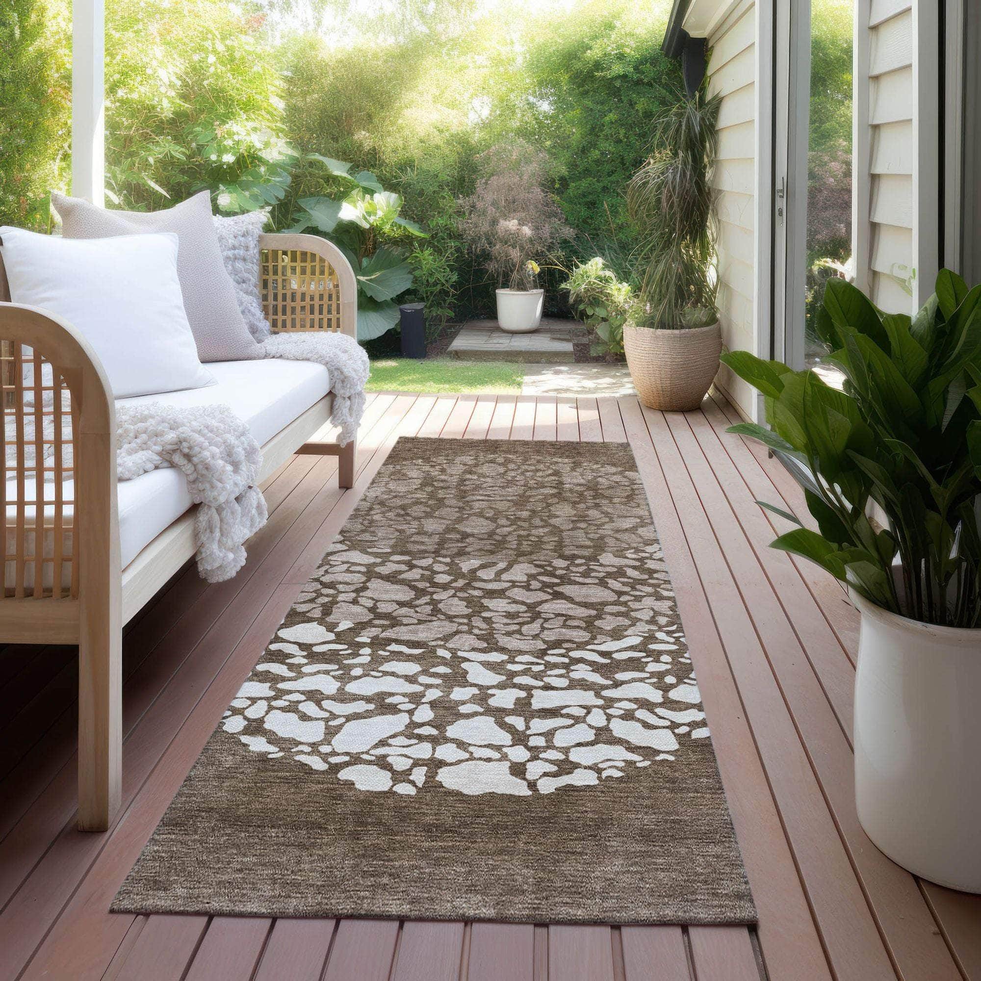Machine Made ACN643 Chocolate Brown Rugs