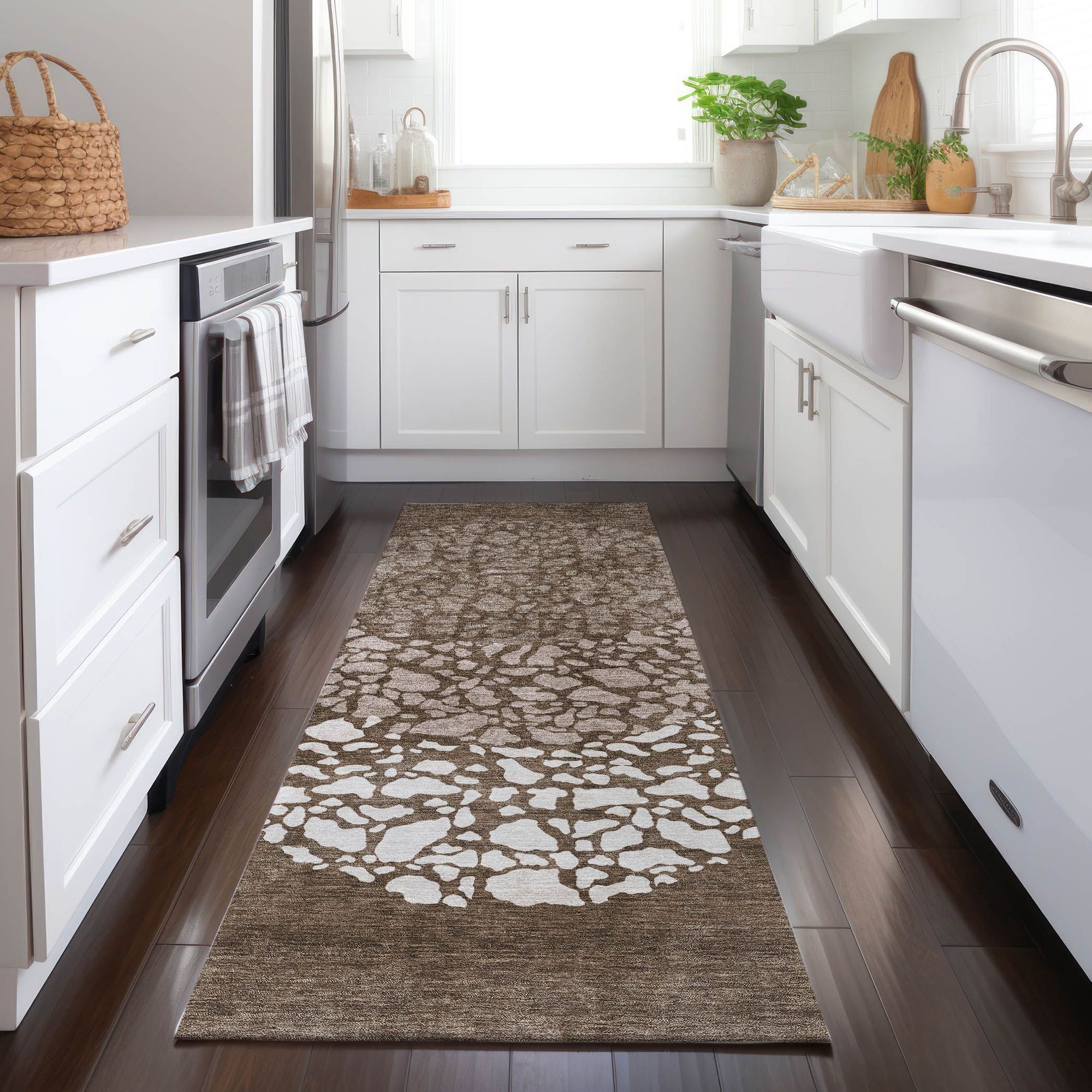 Machine Made ACN643 Chocolate Brown Rugs