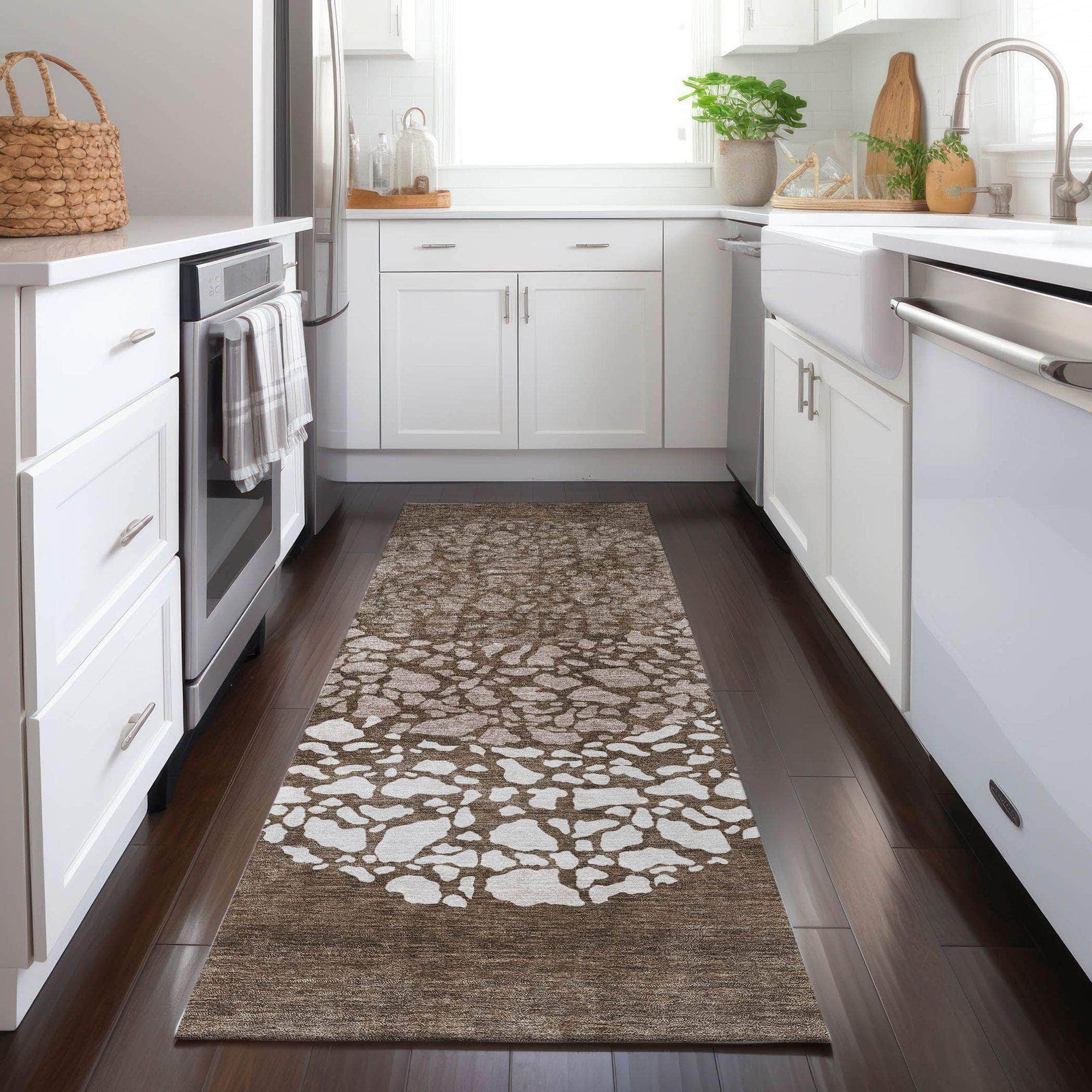 Machine Made ACN643 Chocolate Brown Rugs