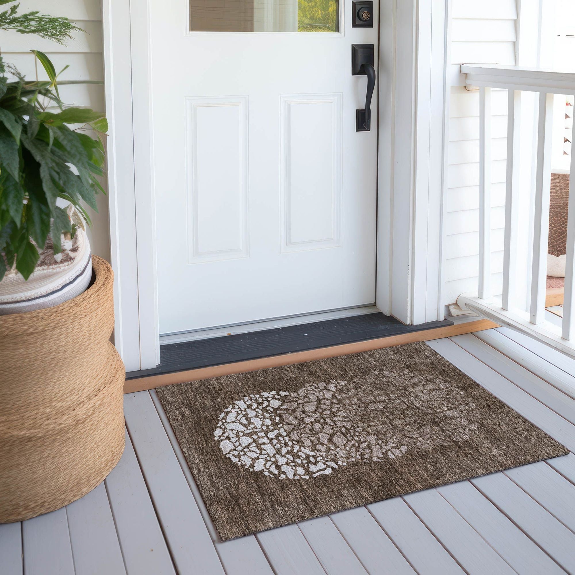 Machine Made ACN643 Chocolate Brown Rugs
