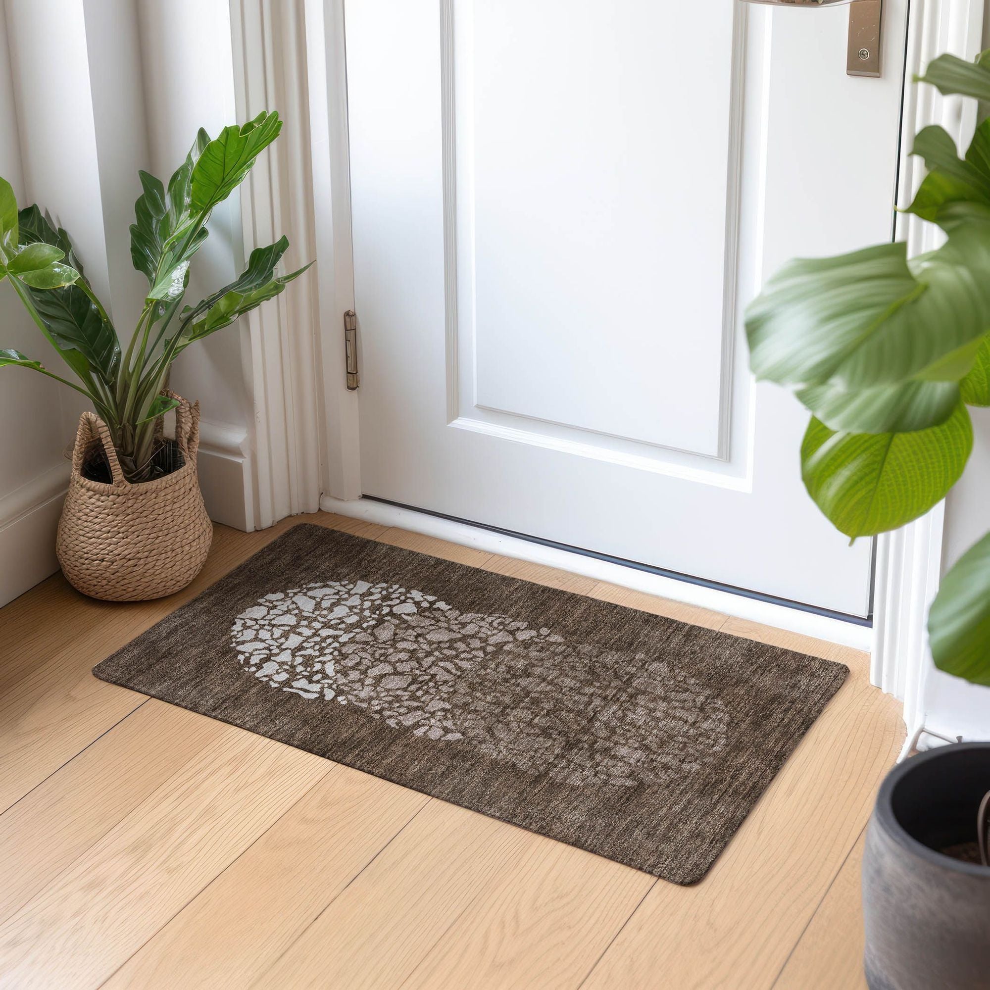Machine Made ACN643 Chocolate Brown Rugs