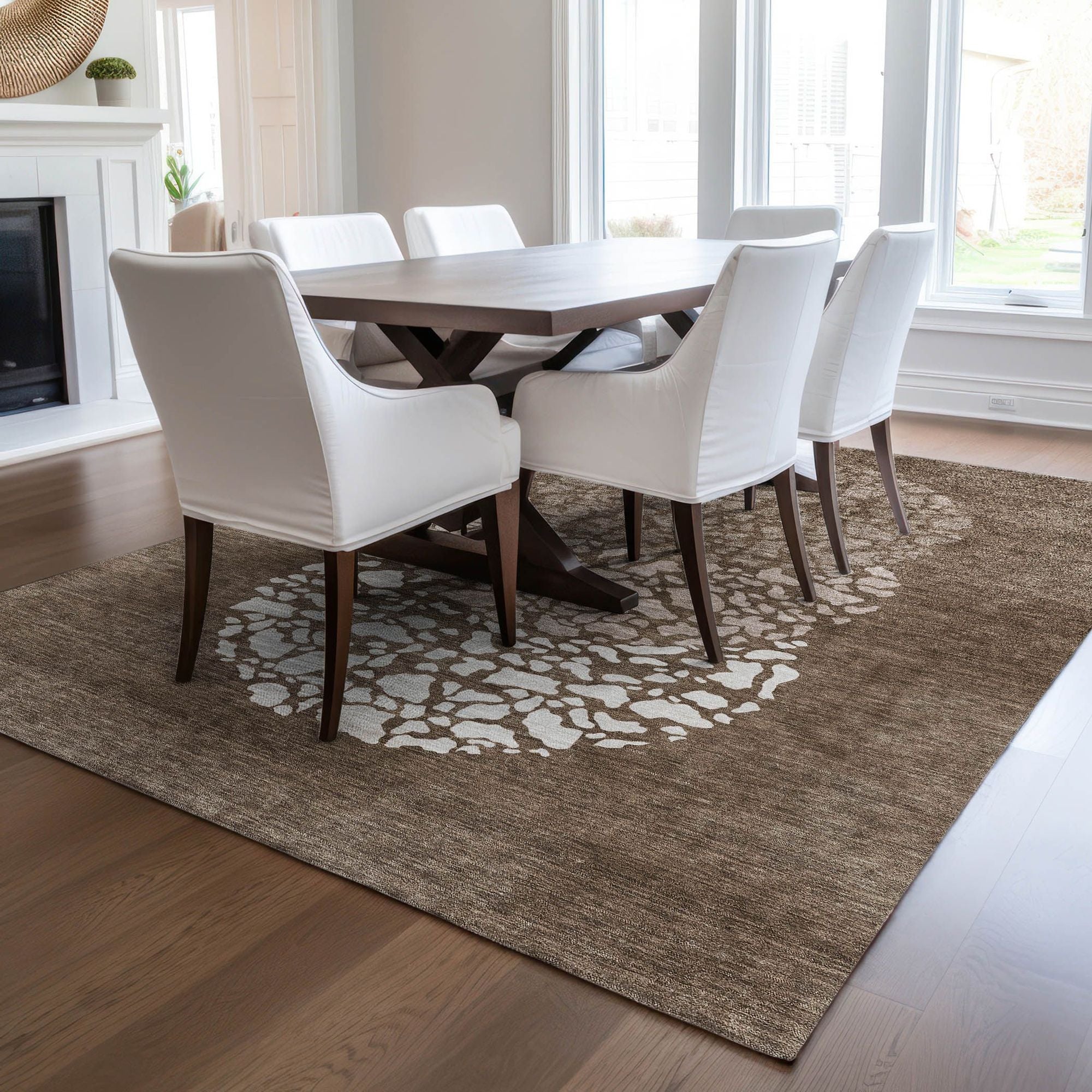 Machine Made ACN643 Chocolate Brown Rugs
