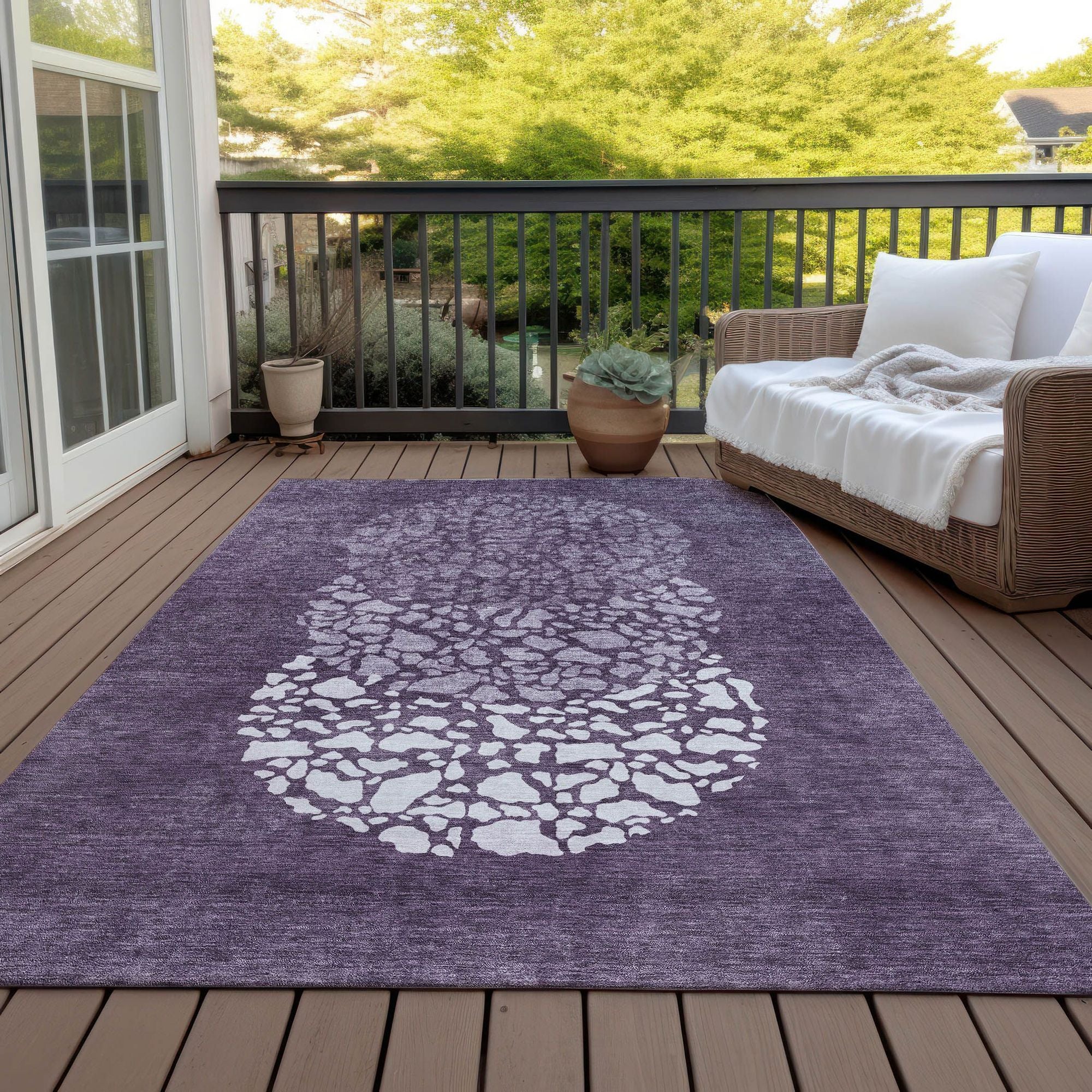 Machine Made ACN643 Eggplant Purple Rugs