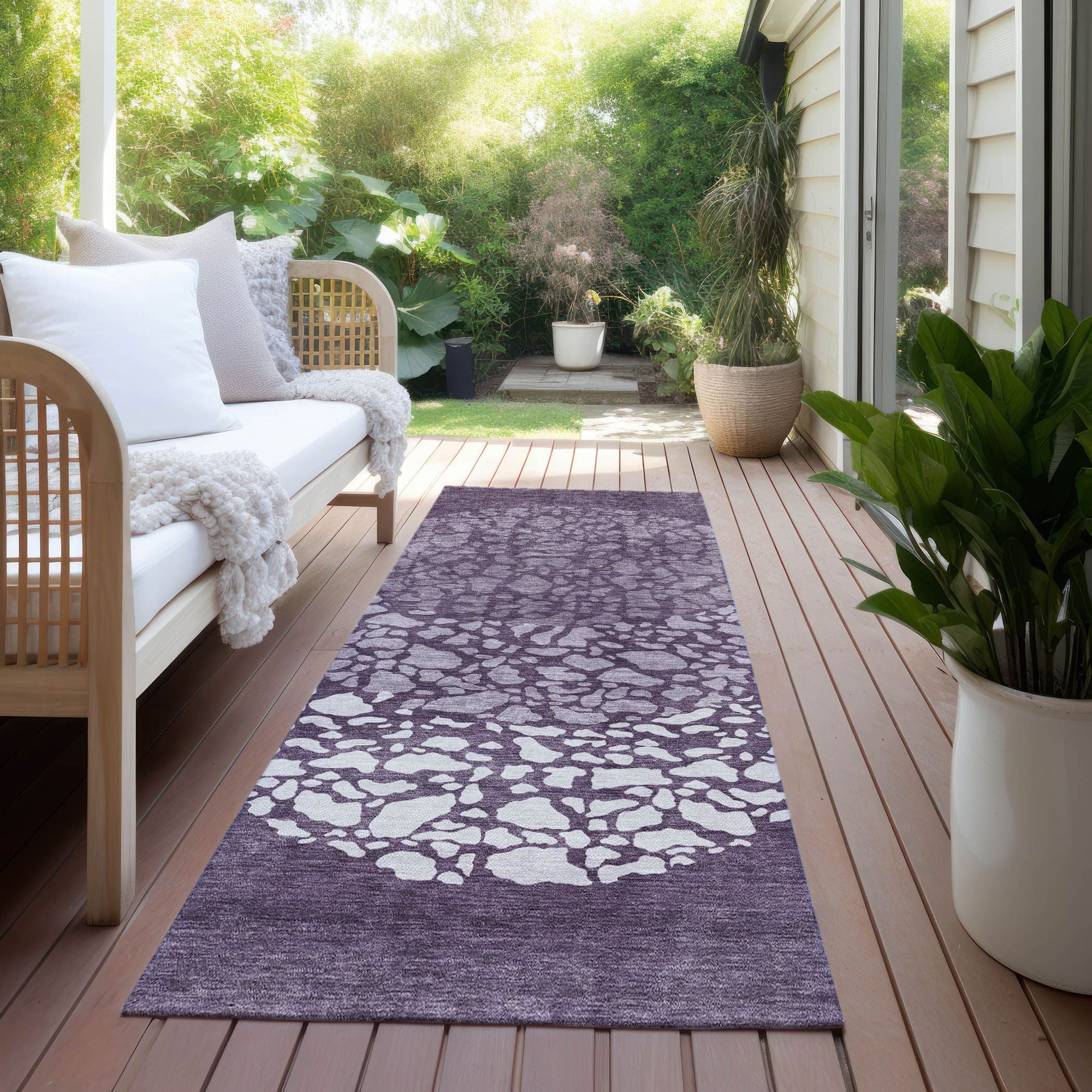 Machine Made ACN643 Eggplant Purple Rugs