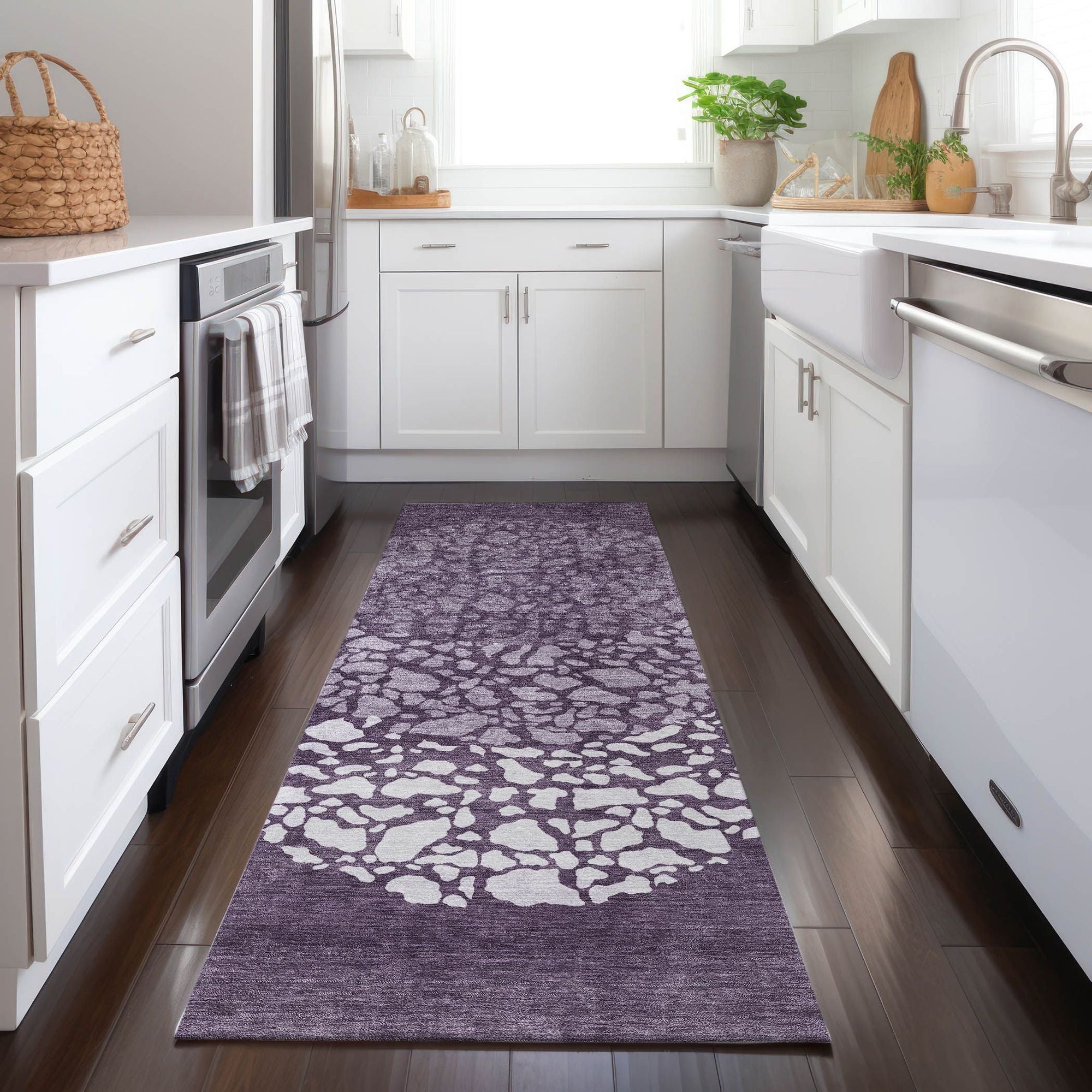 Machine Made ACN643 Eggplant Purple Rugs