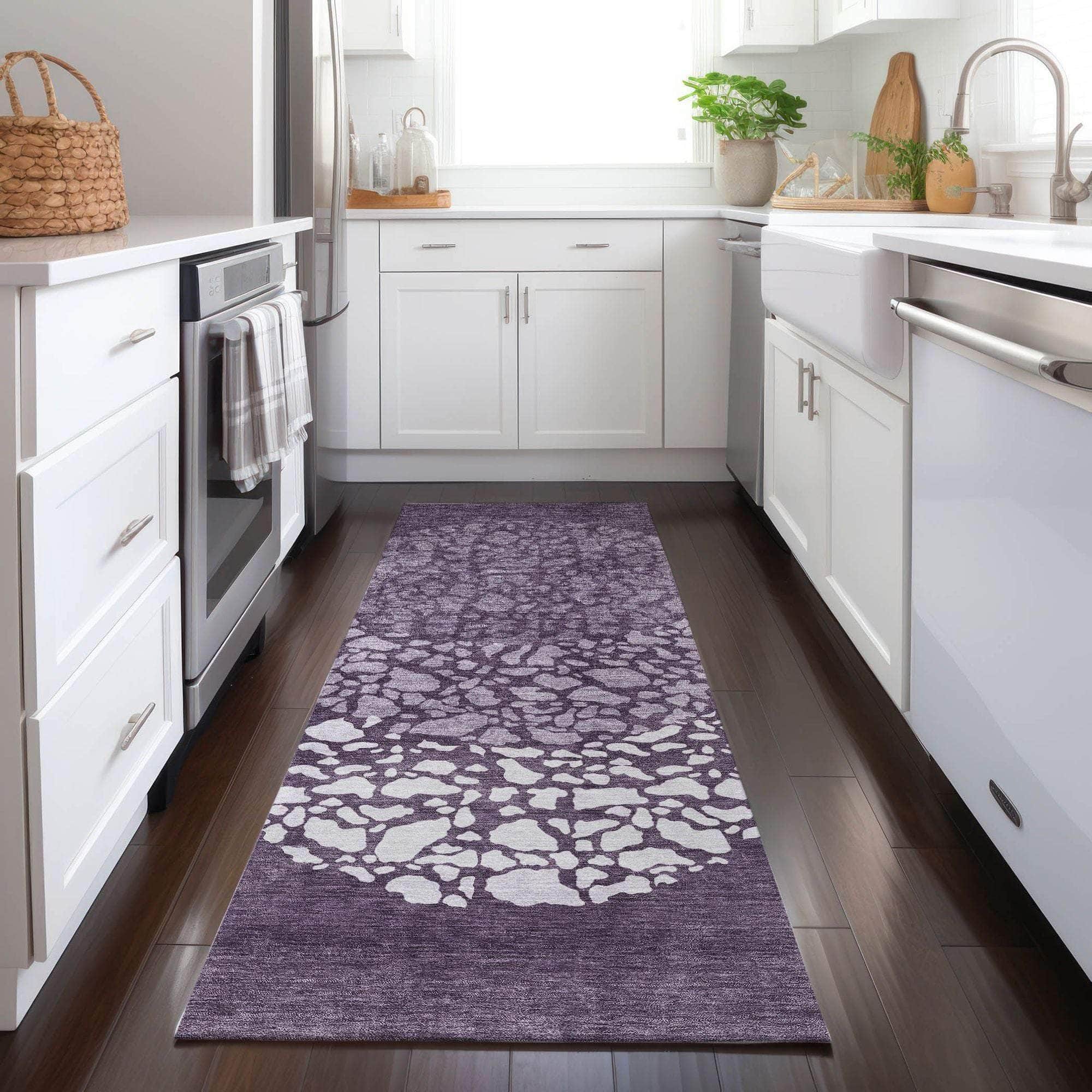 Machine Made ACN643 Eggplant Purple Rugs