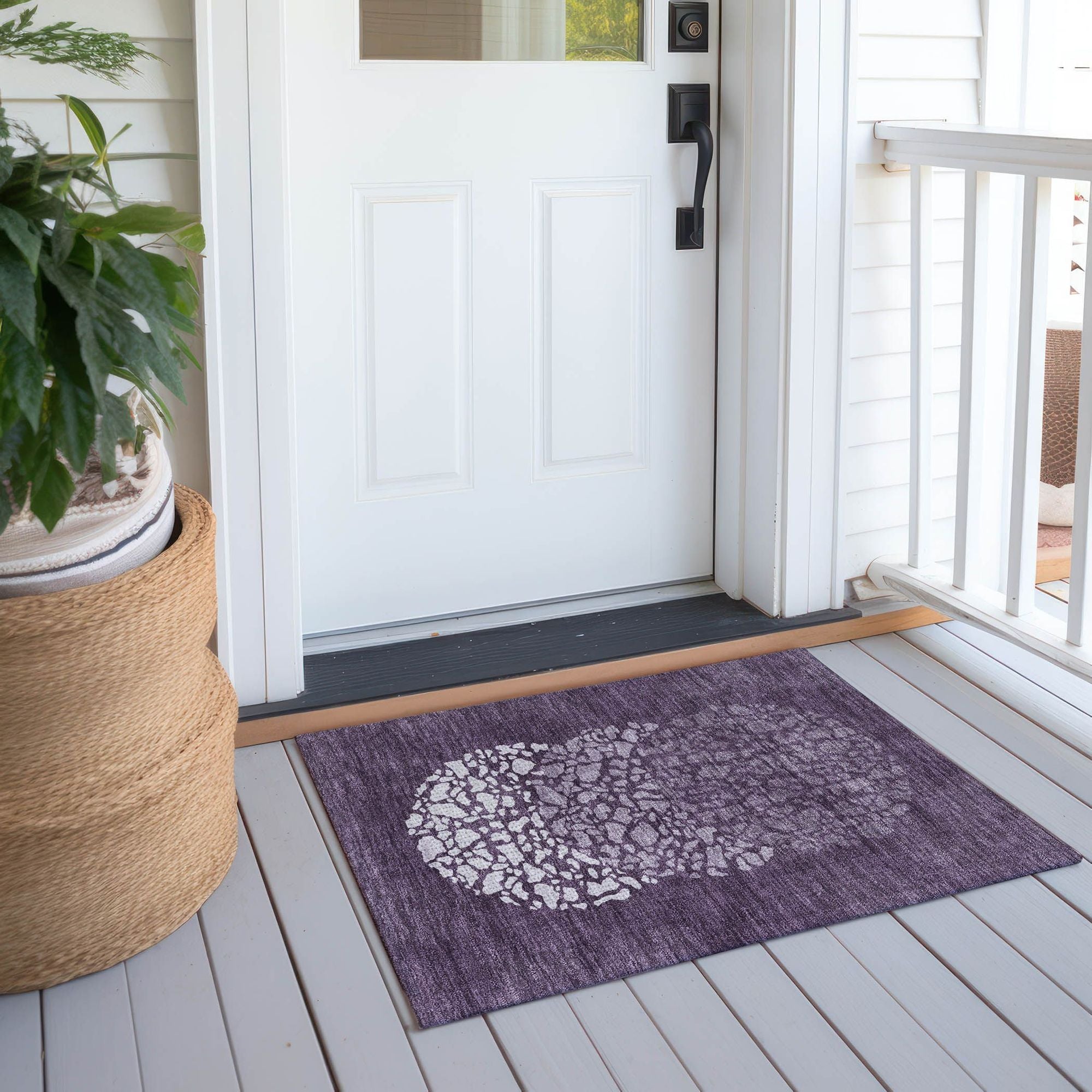 Machine Made ACN643 Eggplant Purple Rugs