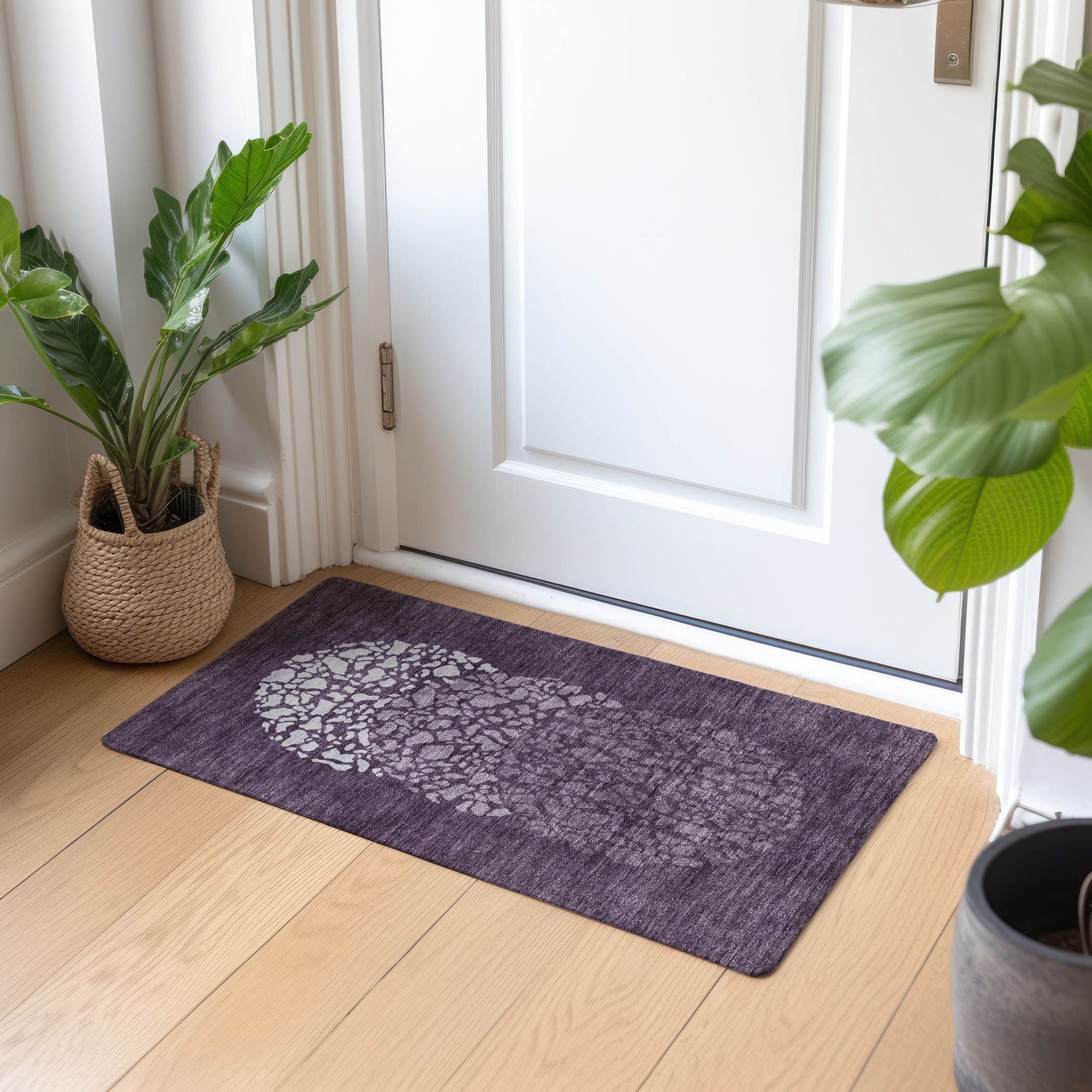 Machine Made ACN643 Eggplant Purple Rugs