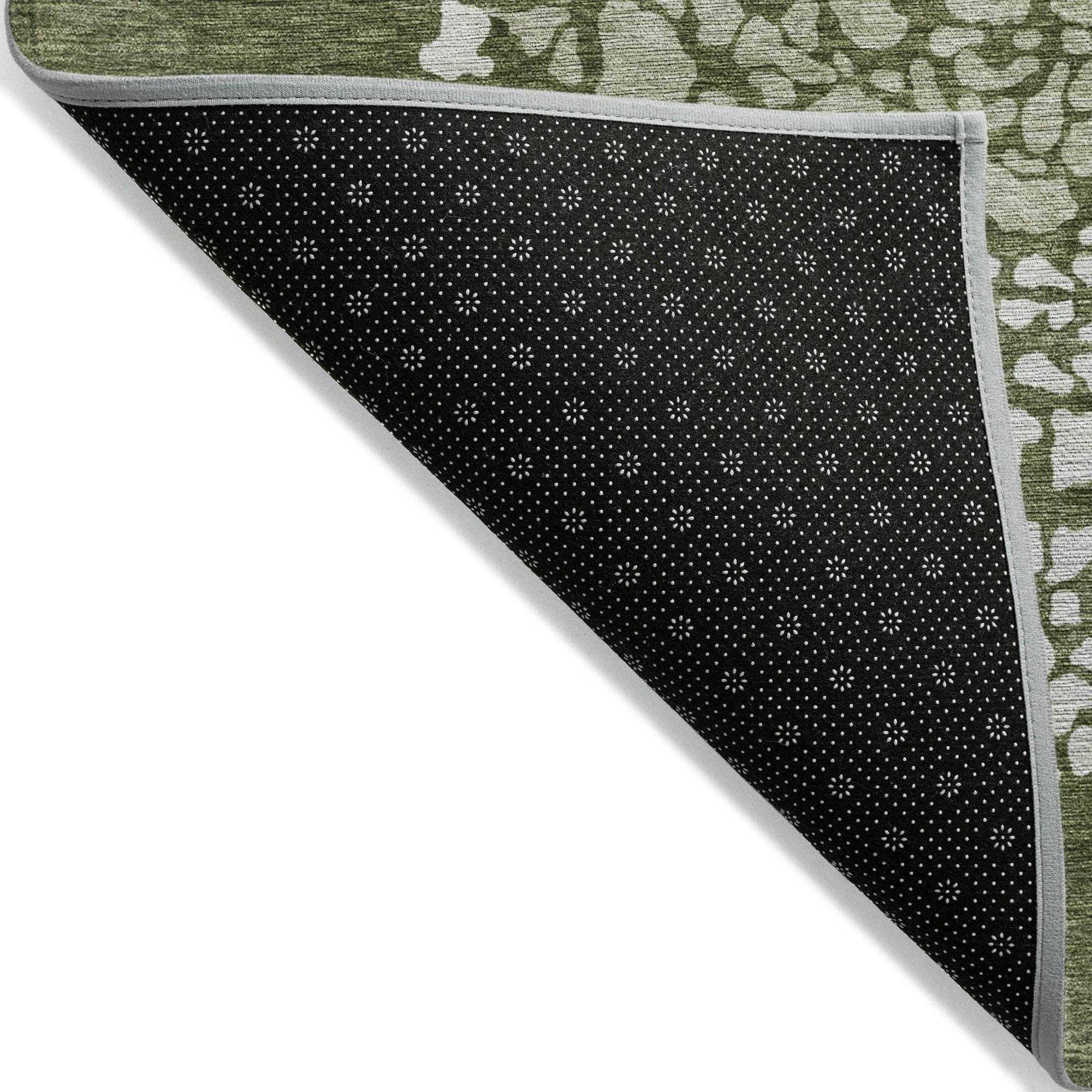 Machine Made ACN643 Olive Green Rugs