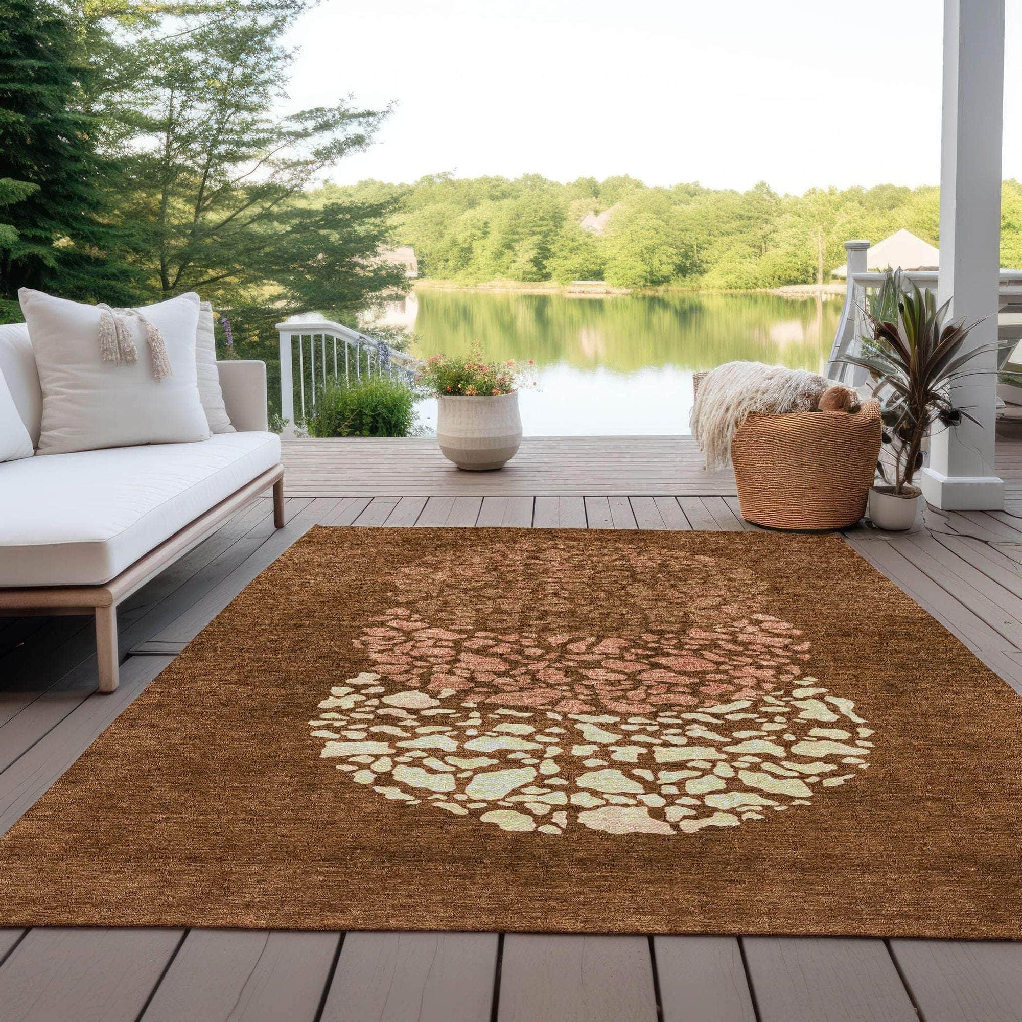 Machine Made ACN643 Paprika Orange Rugs