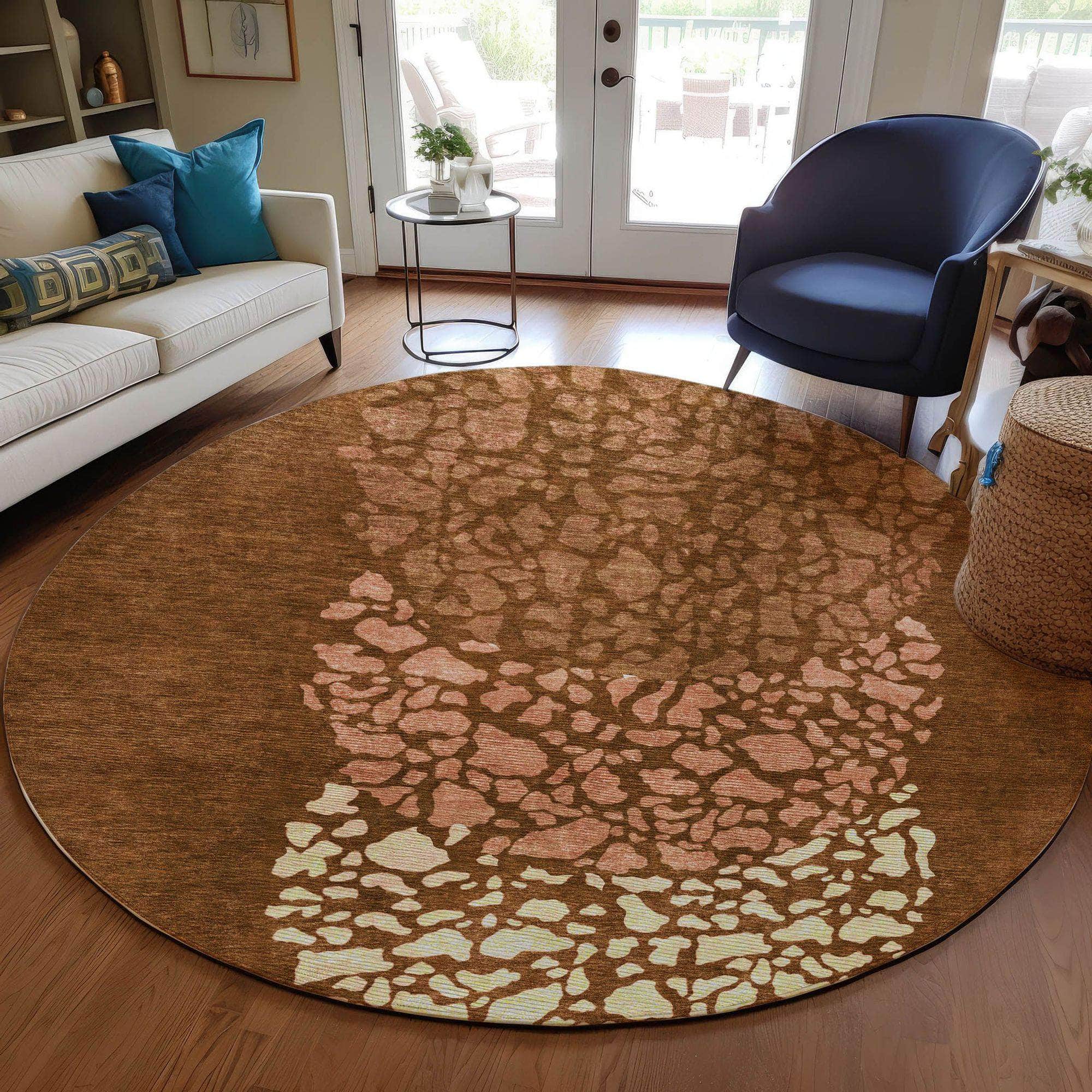 Machine Made ACN643 Paprika Orange Rugs