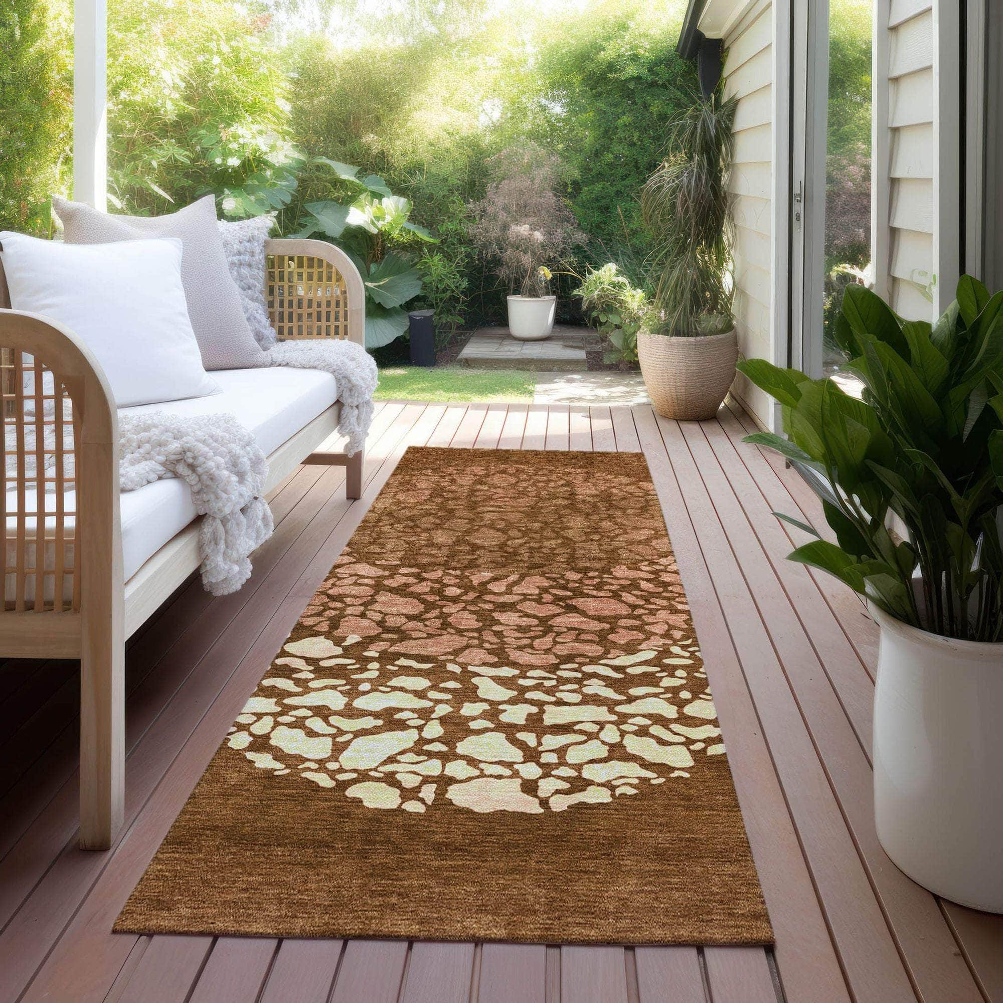 Machine Made ACN643 Paprika Orange Rugs