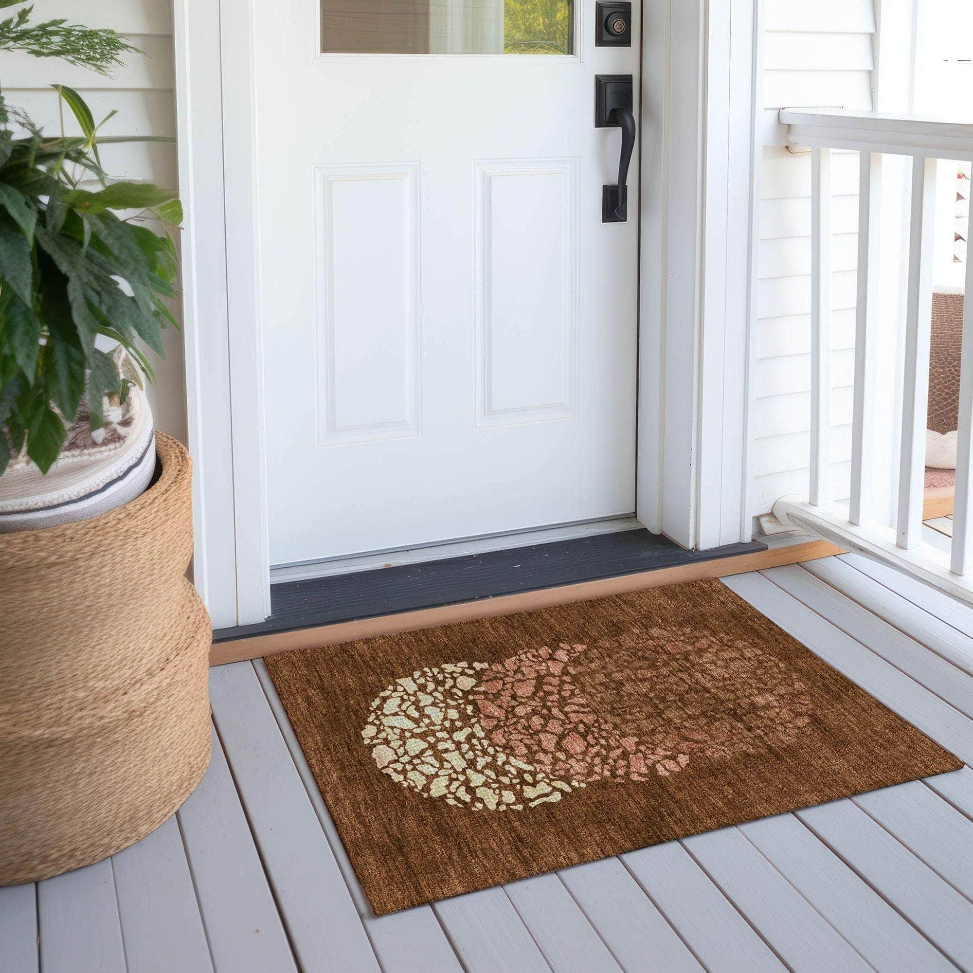 Machine Made ACN643 Paprika Orange Rugs