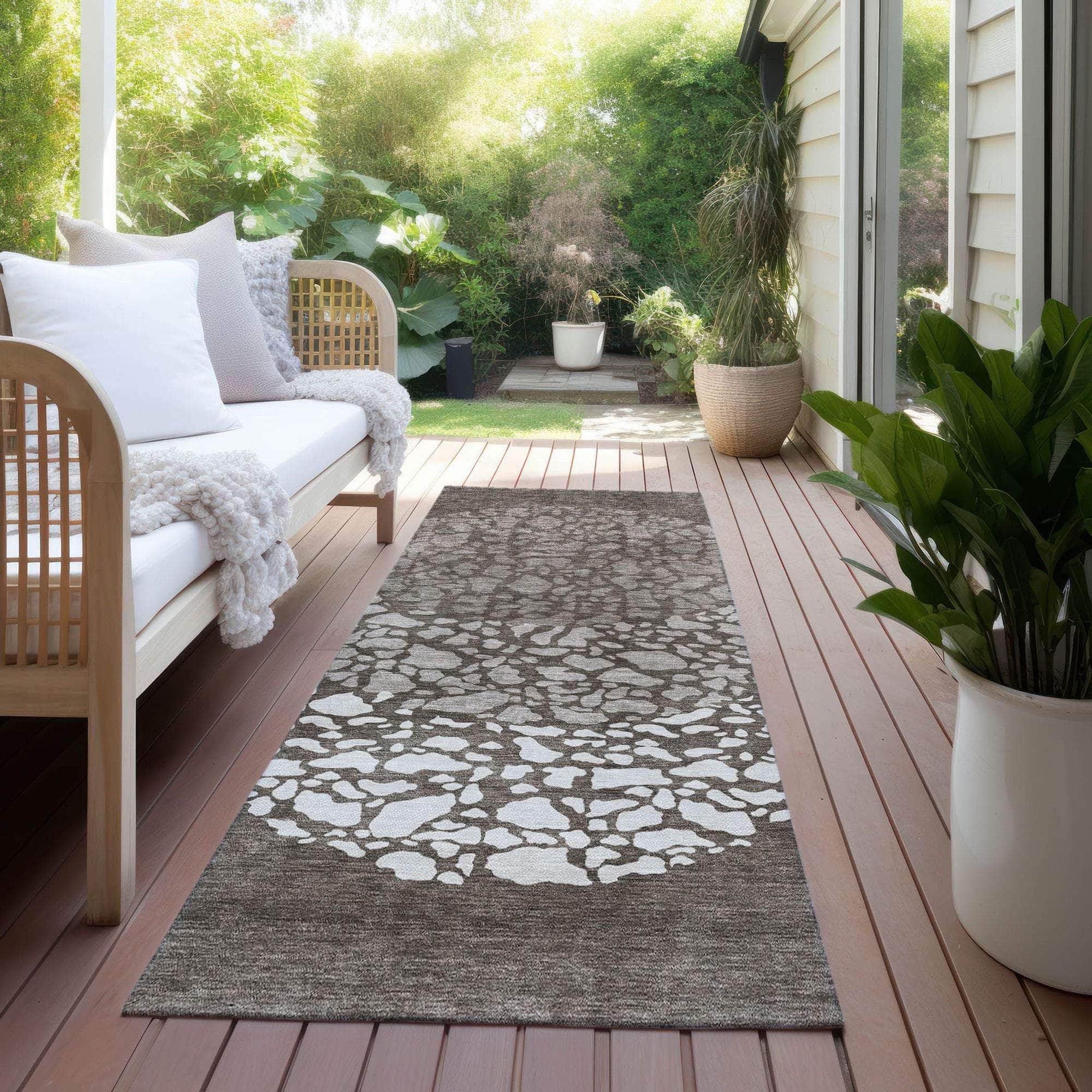 Machine Made ACN643 Taupe Brown Rugs