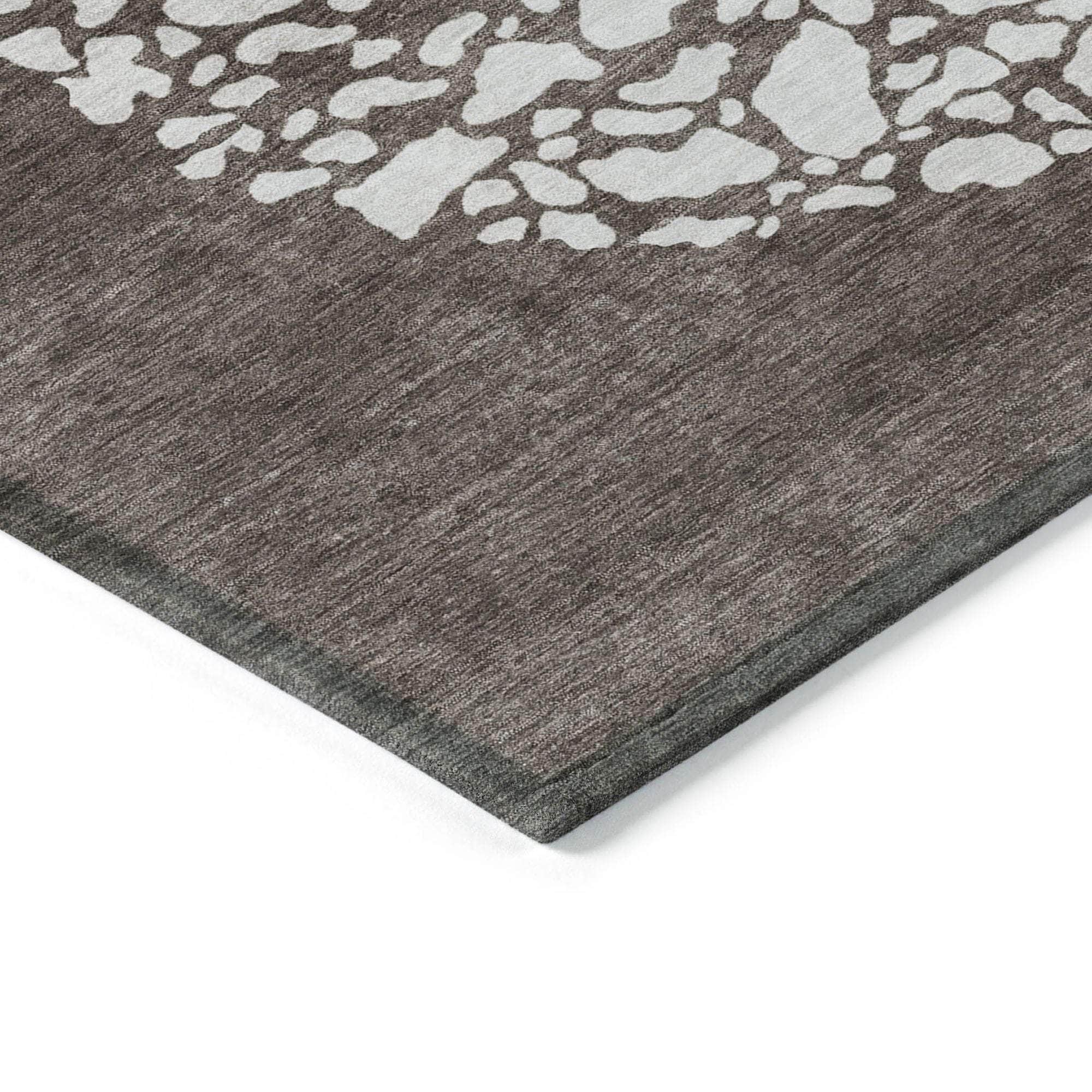 Machine Made ACN643 Taupe Brown Rugs