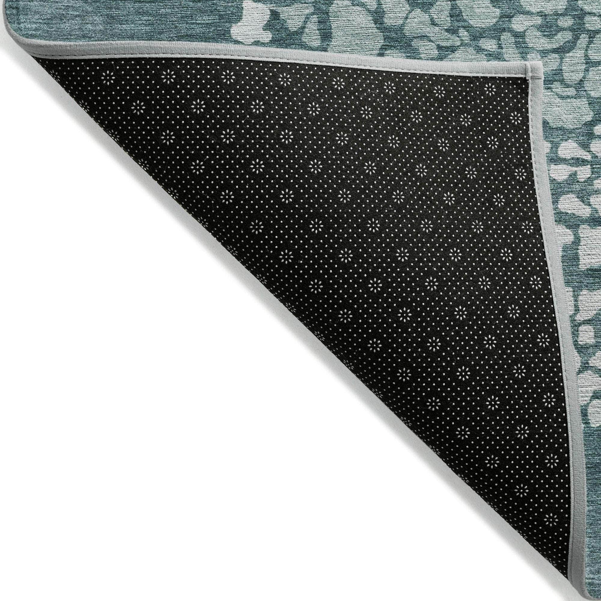 Machine Made ACN643 Teal Rugs