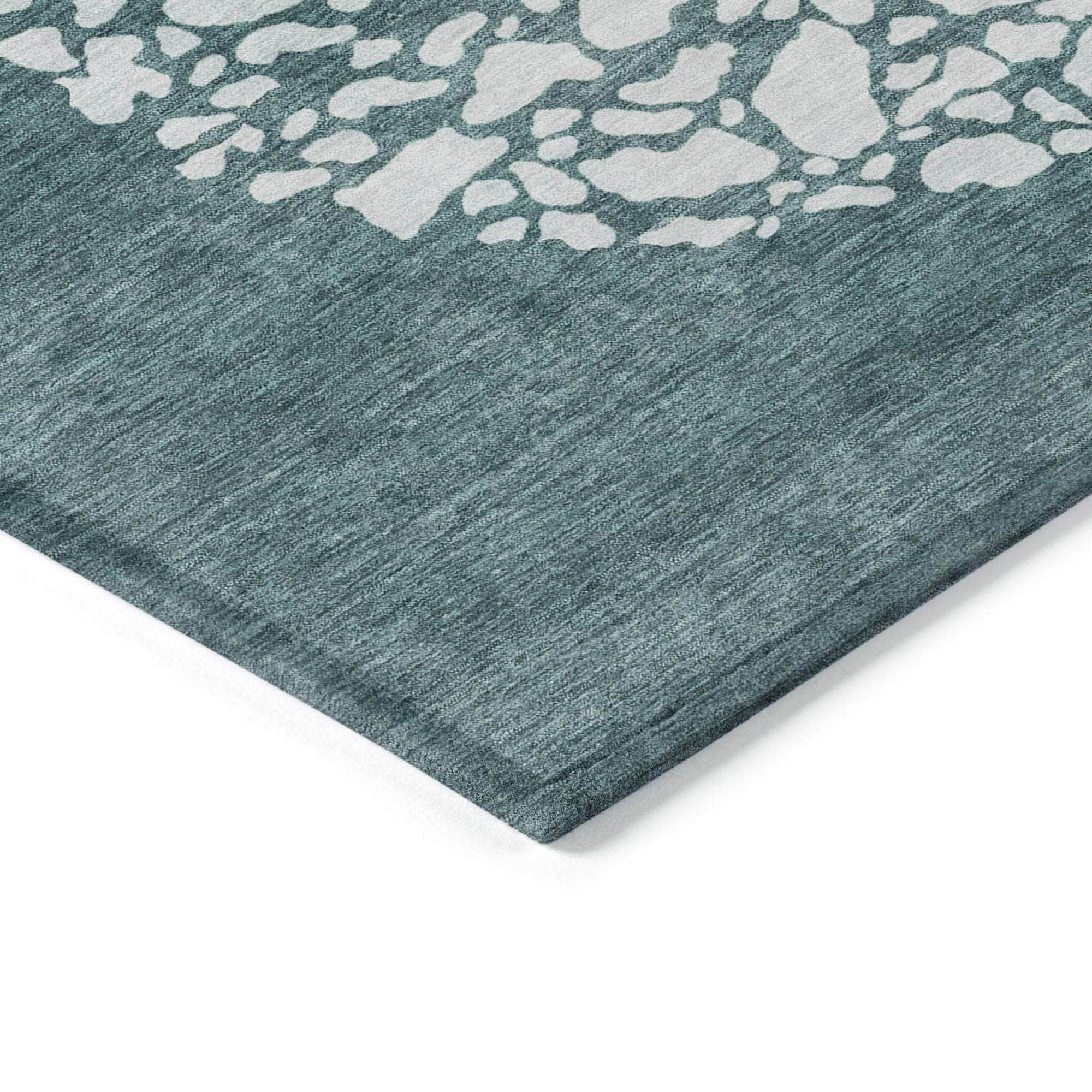 Machine Made ACN643 Teal Rugs