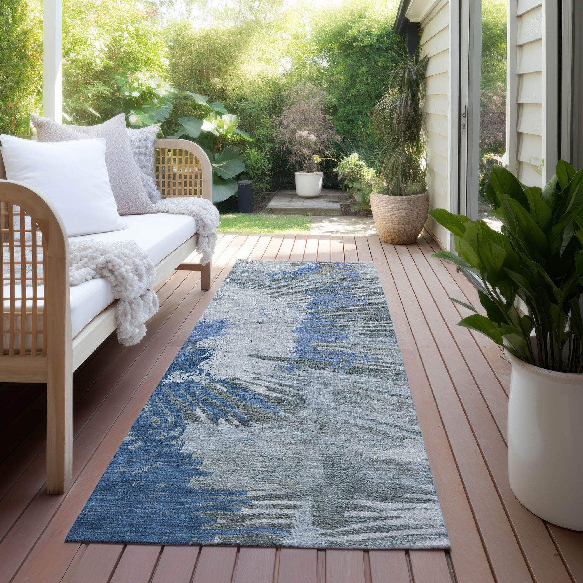 Machine Made ACN645 Blue Rugs