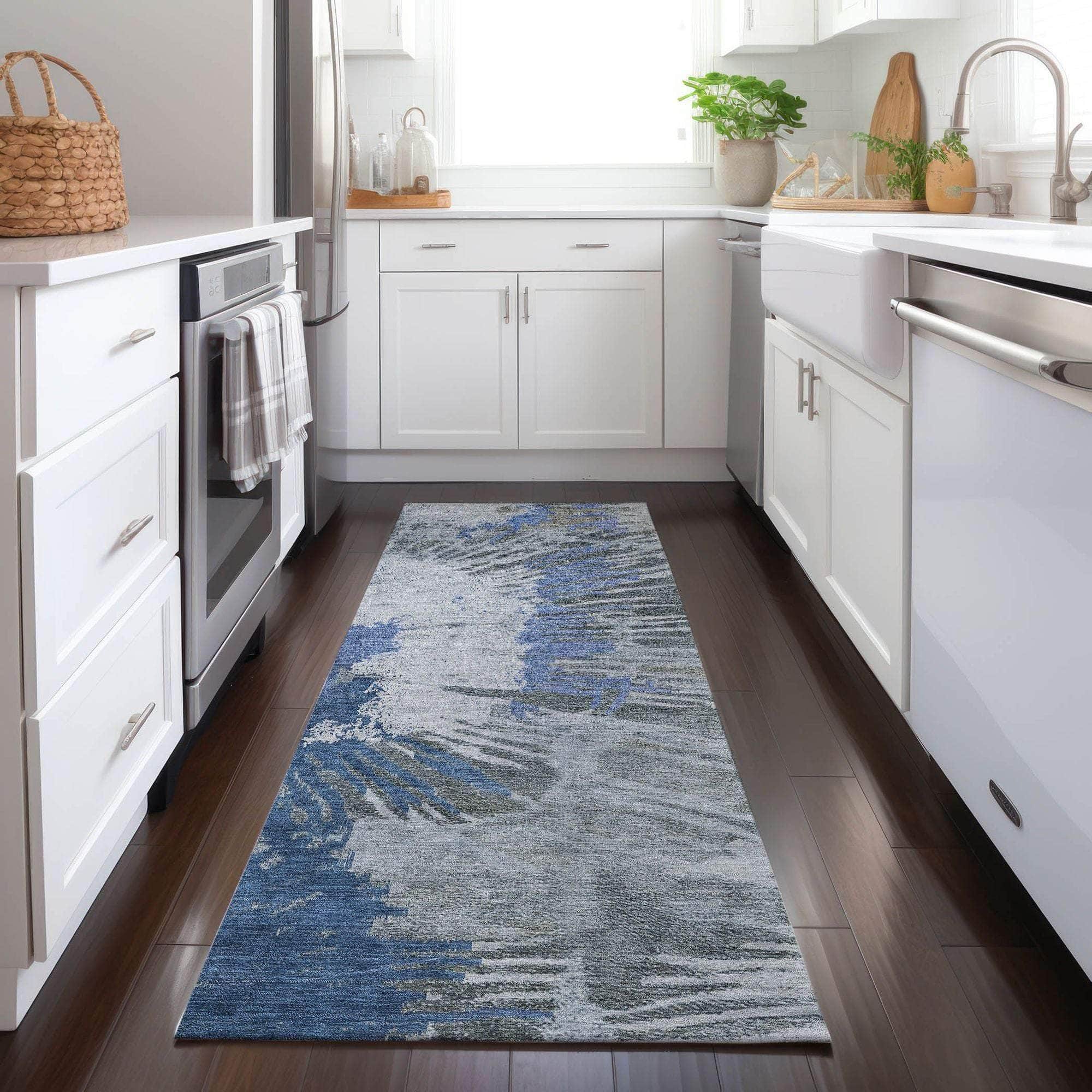 Machine Made ACN645 Blue Rugs
