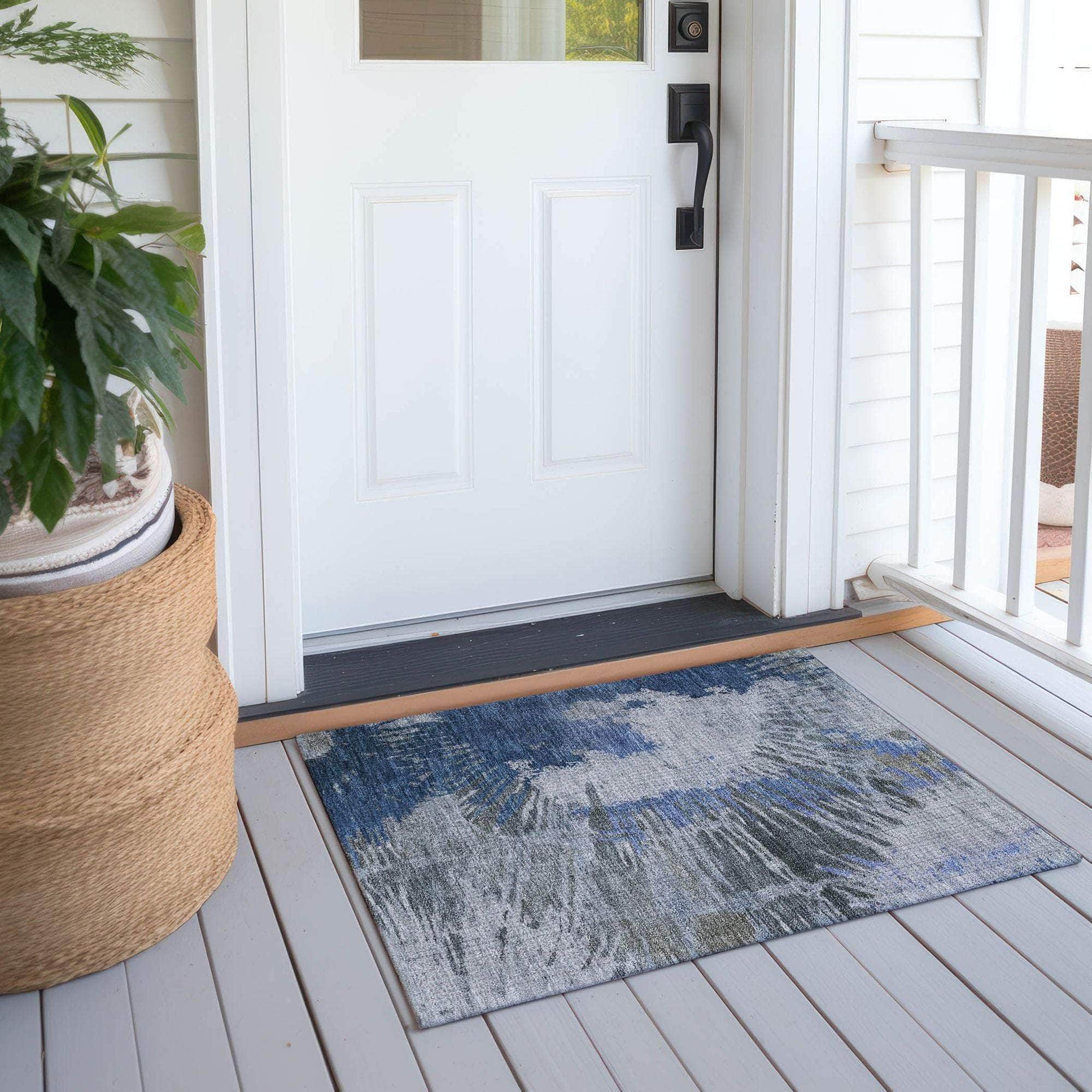 Machine Made ACN645 Blue Rugs