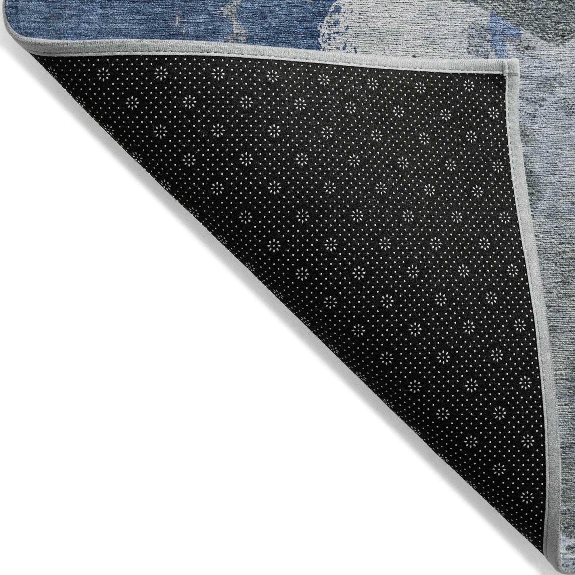 Machine Made ACN645 Blue Rugs
