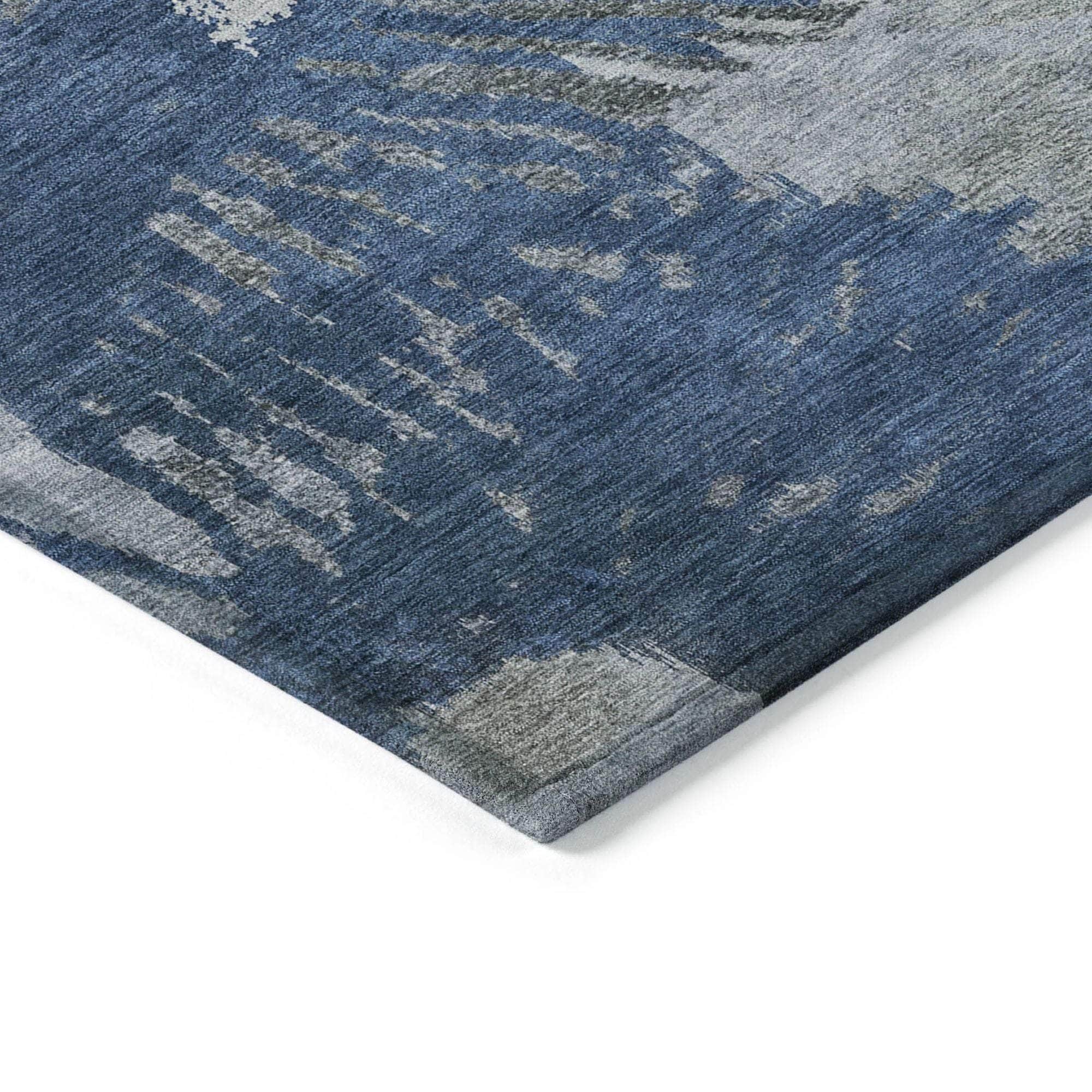 Machine Made ACN645 Blue Rugs