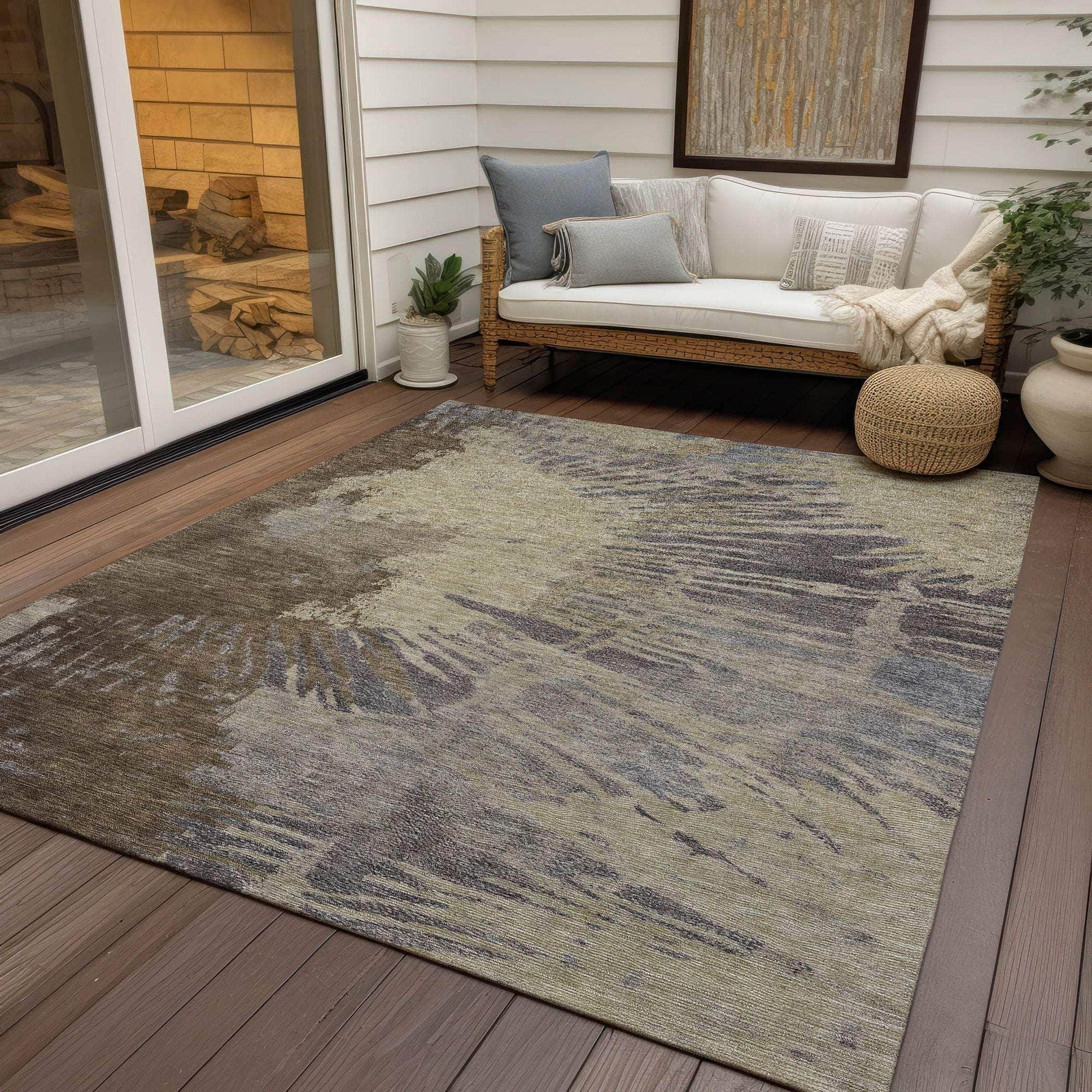 Machine Made ACN645 Brown Rugs