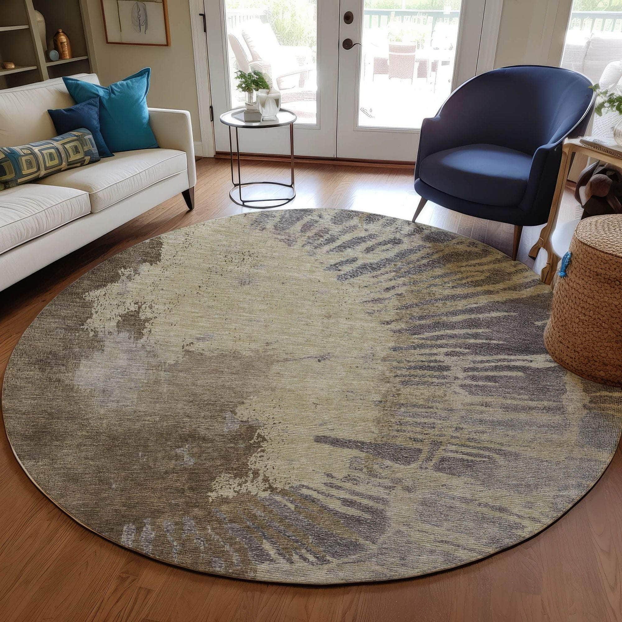 Machine Made ACN645 Brown Rugs