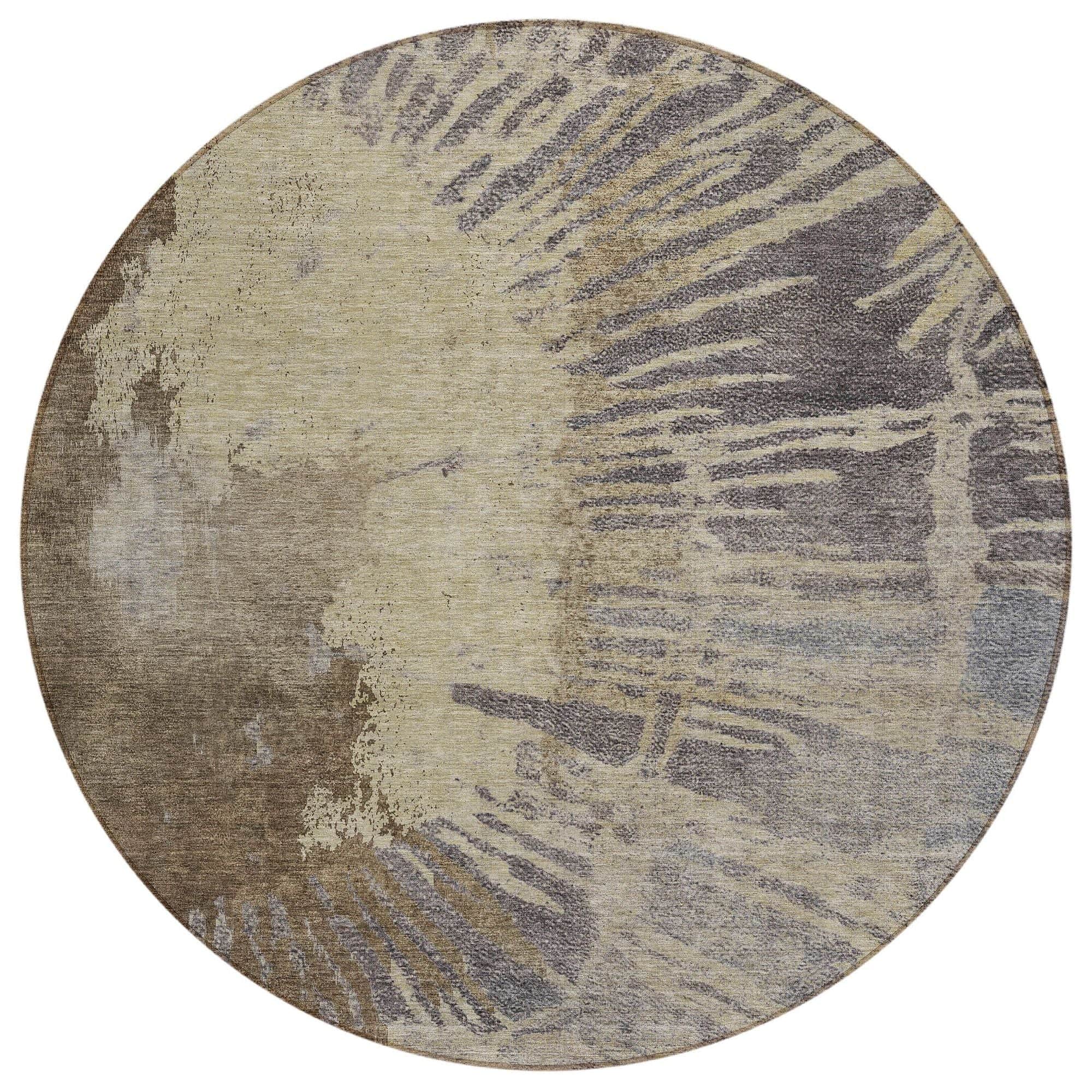 Machine Washable Brown Rug - Indoor / Outdoor - Kids / Pet Friendly Modern Print Rug