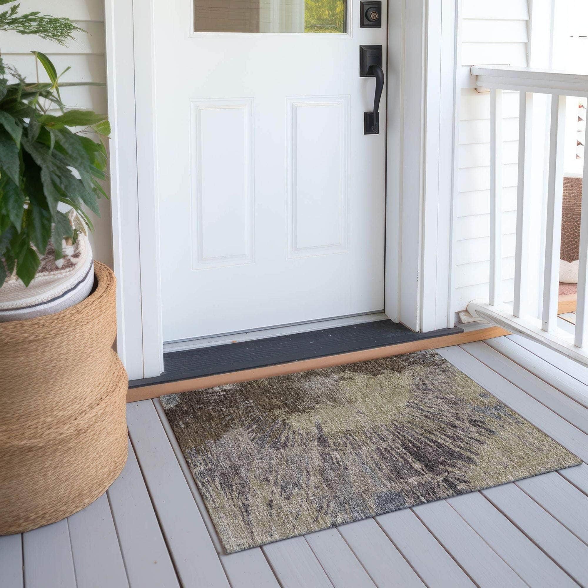 Machine Made ACN645 Brown Rugs