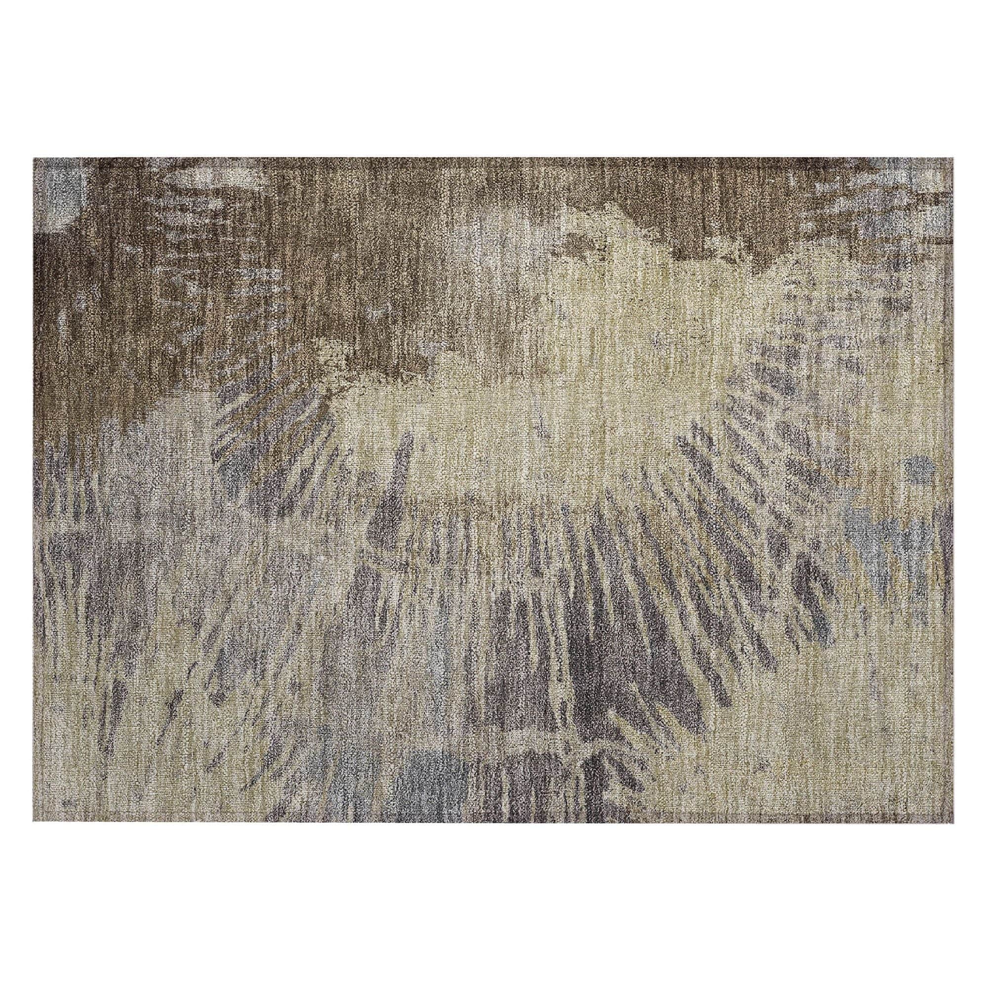 Machine Washable Brown Rug - Indoor / Outdoor - Kids / Pet Friendly Modern Print Rug