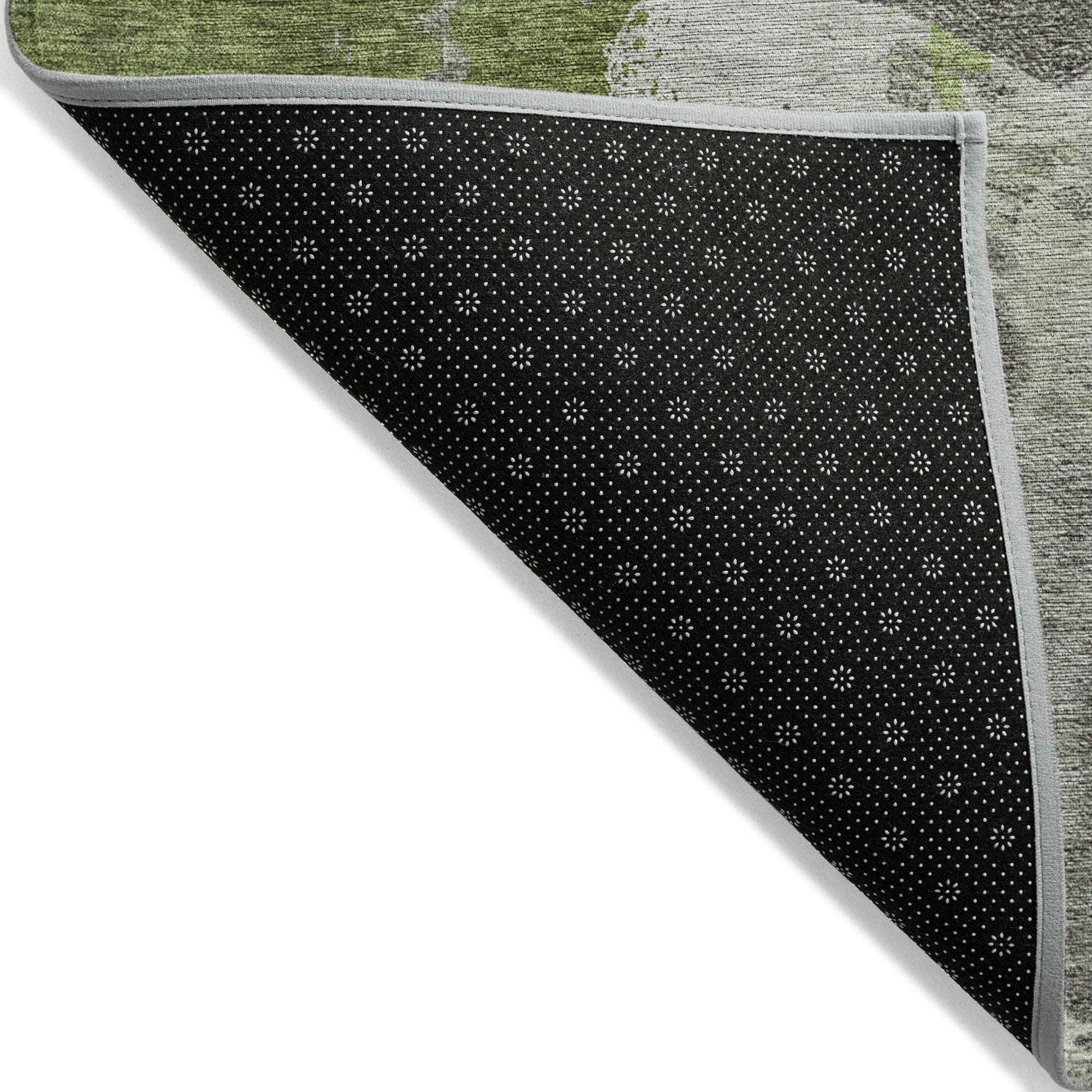 Machine Made ACN645 Olive Green Rugs