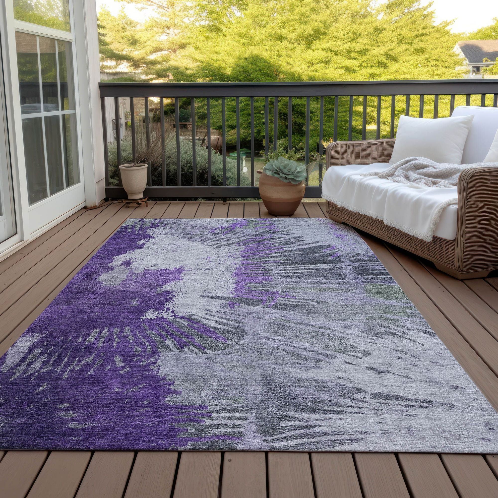 Machine Made ACN645 Purple Rugs