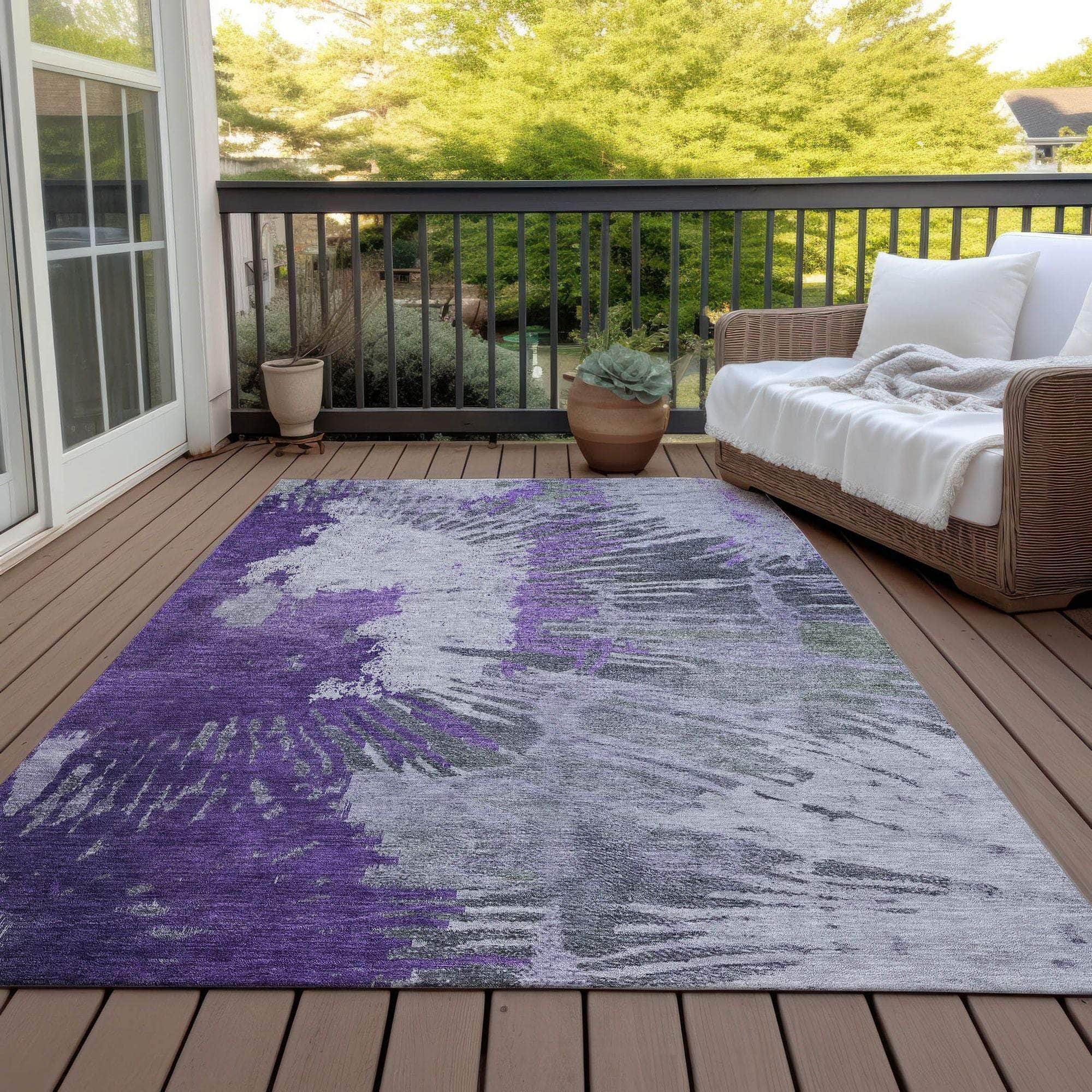 Machine Made ACN645 Purple Rugs