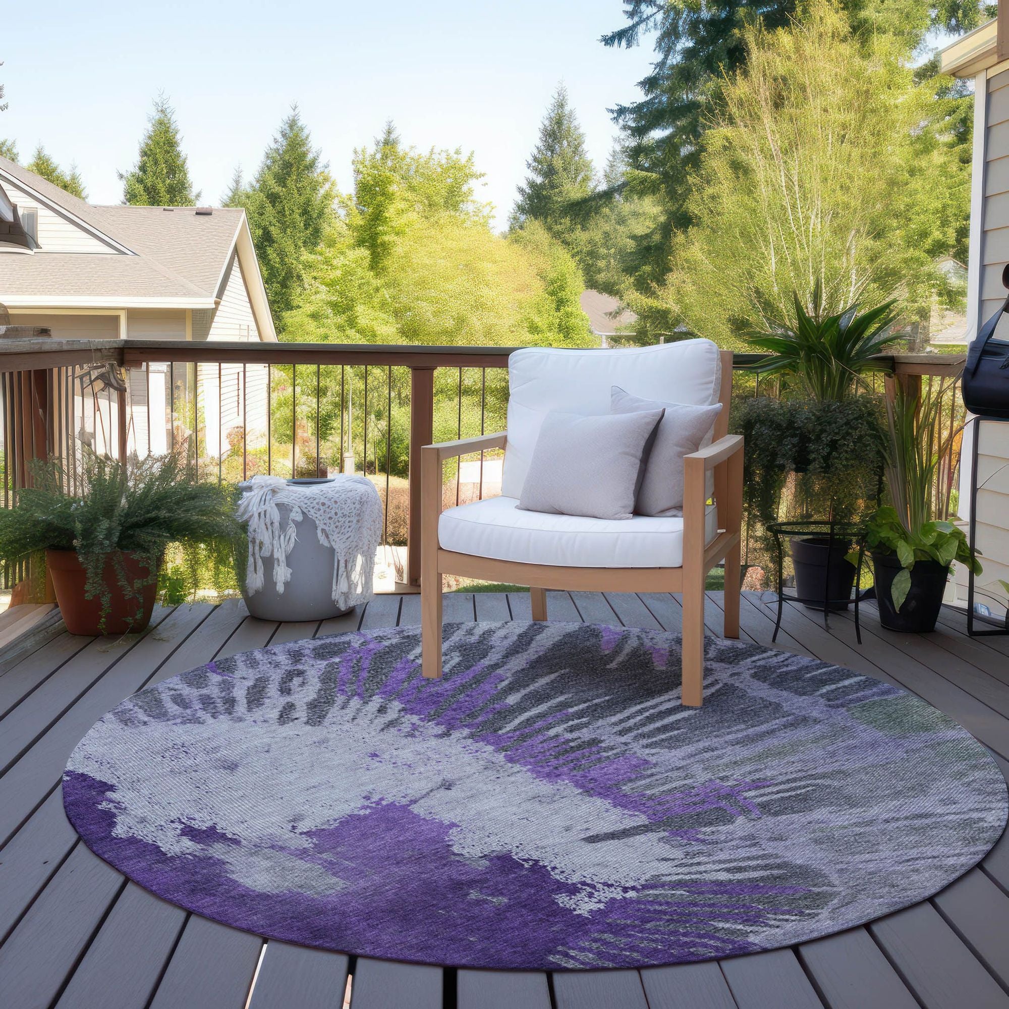 Machine Made ACN645 Purple Rugs