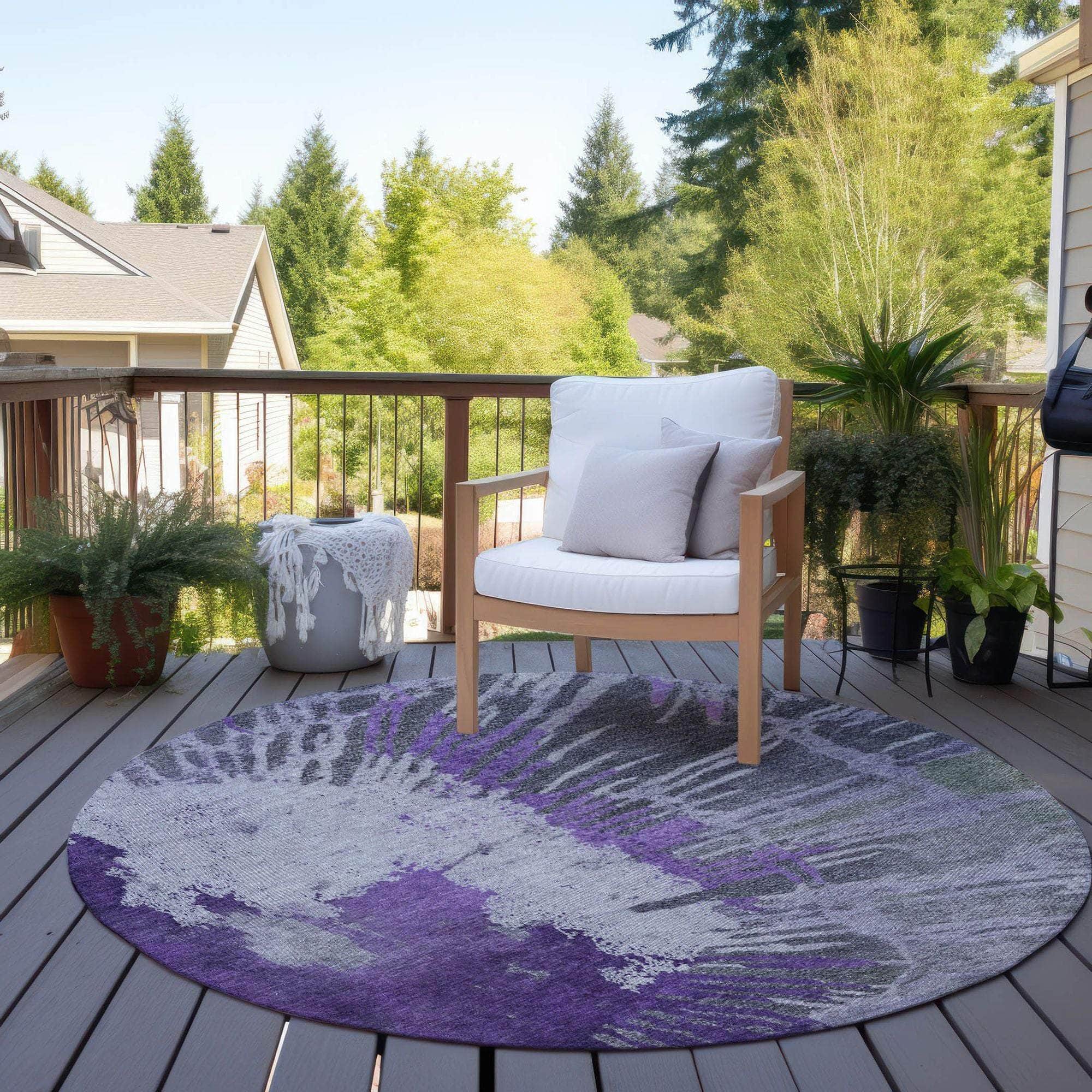 Machine Made ACN645 Purple Rugs