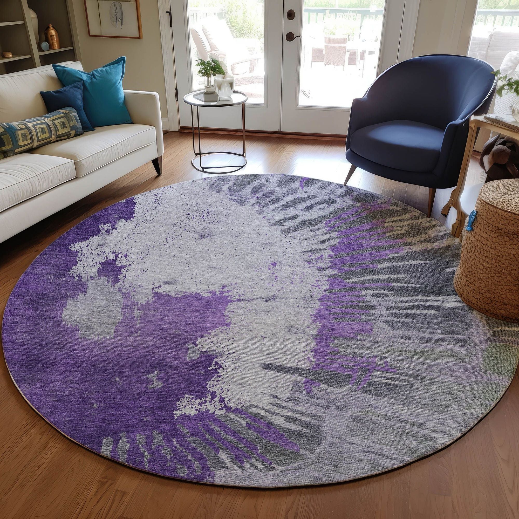 Machine Made ACN645 Purple Rugs