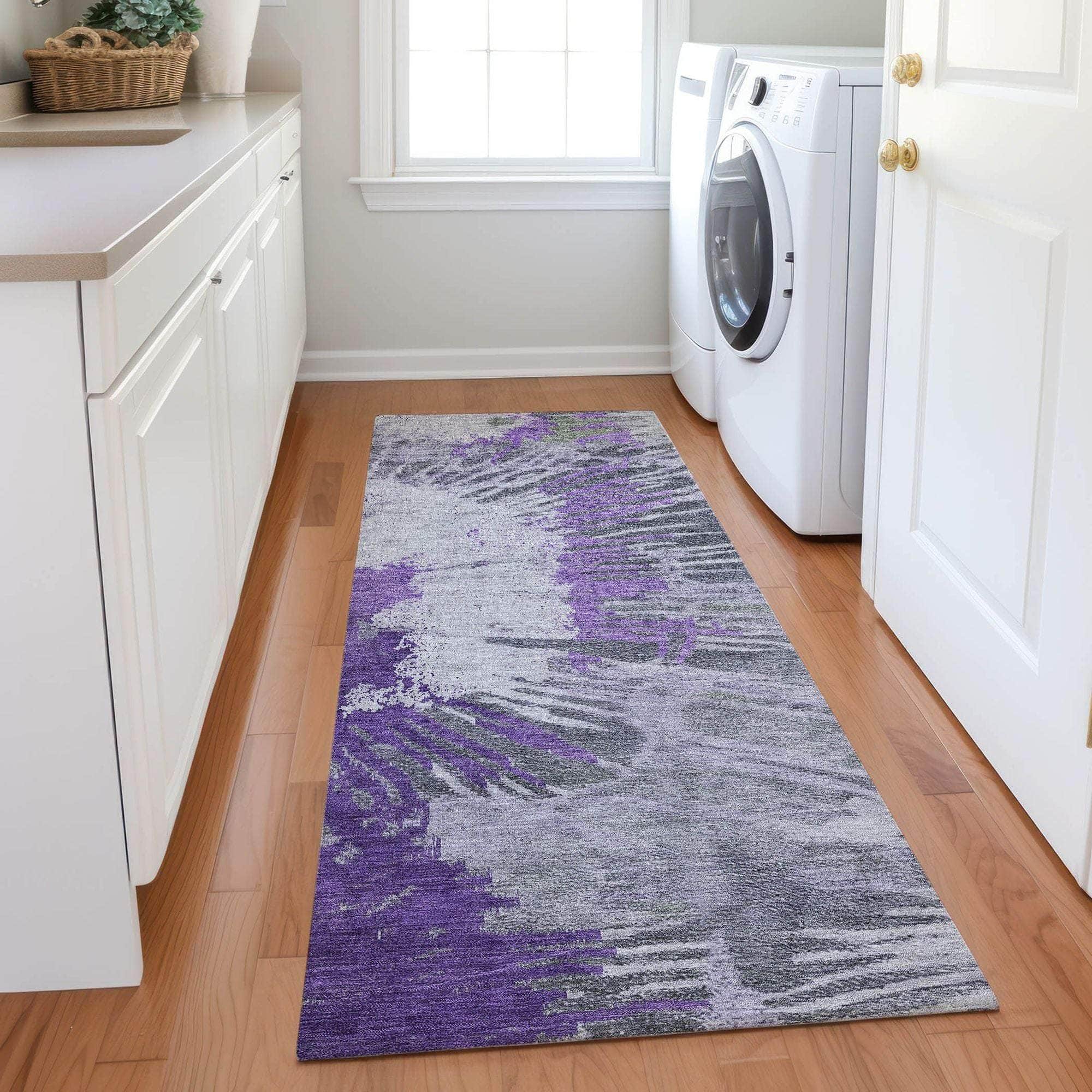 Machine Made ACN645 Purple Rugs