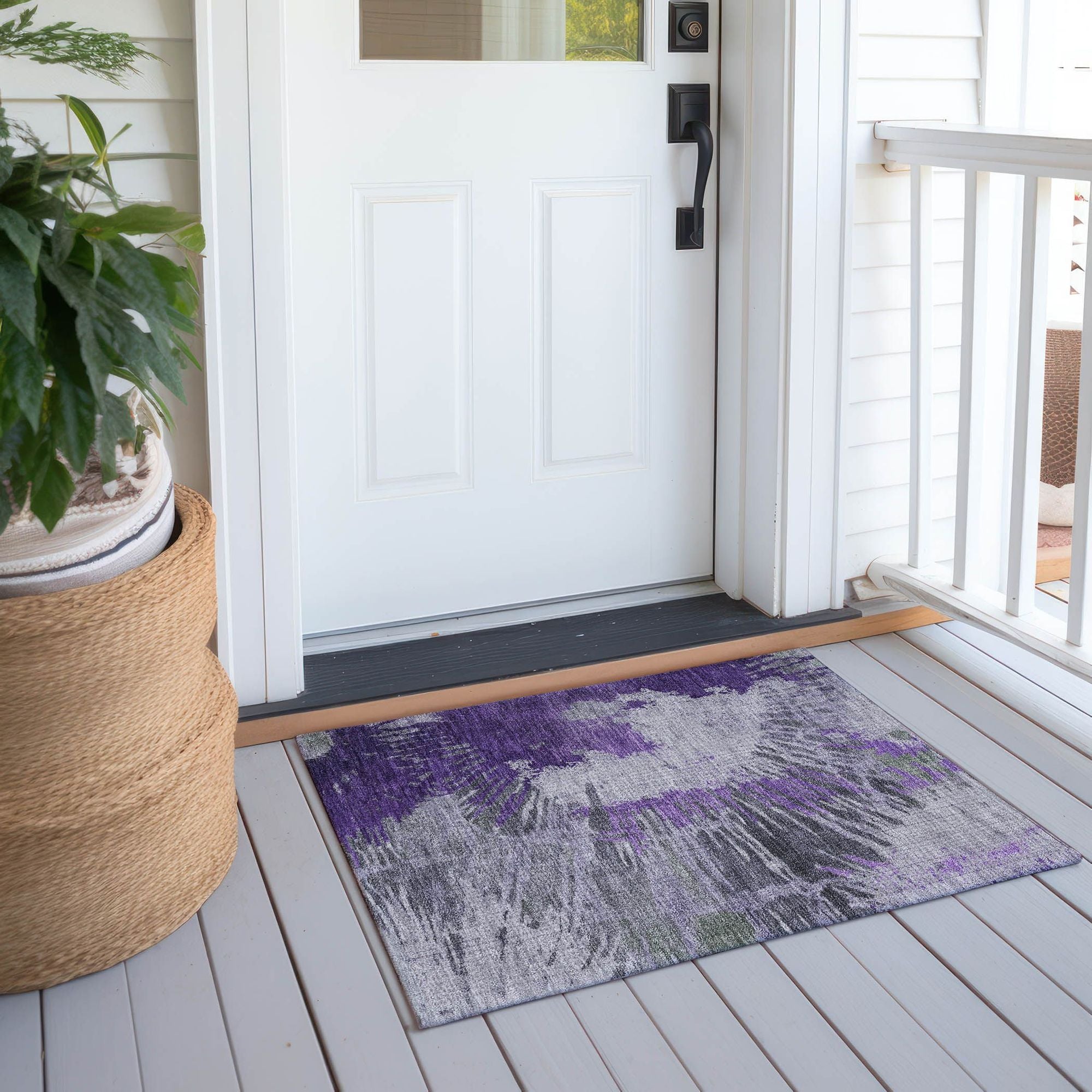 Machine Made ACN645 Purple Rugs
