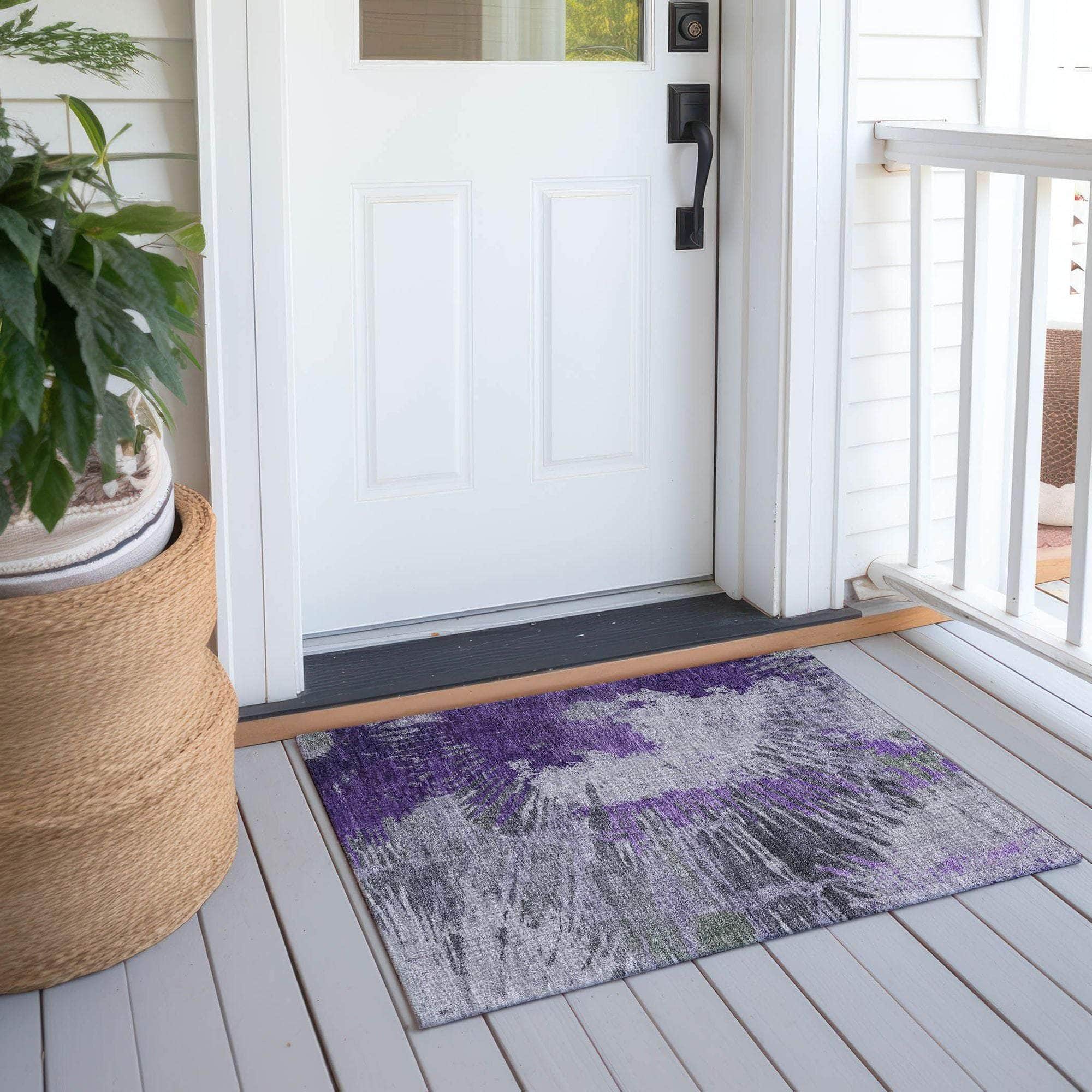 Machine Made ACN645 Purple Rugs