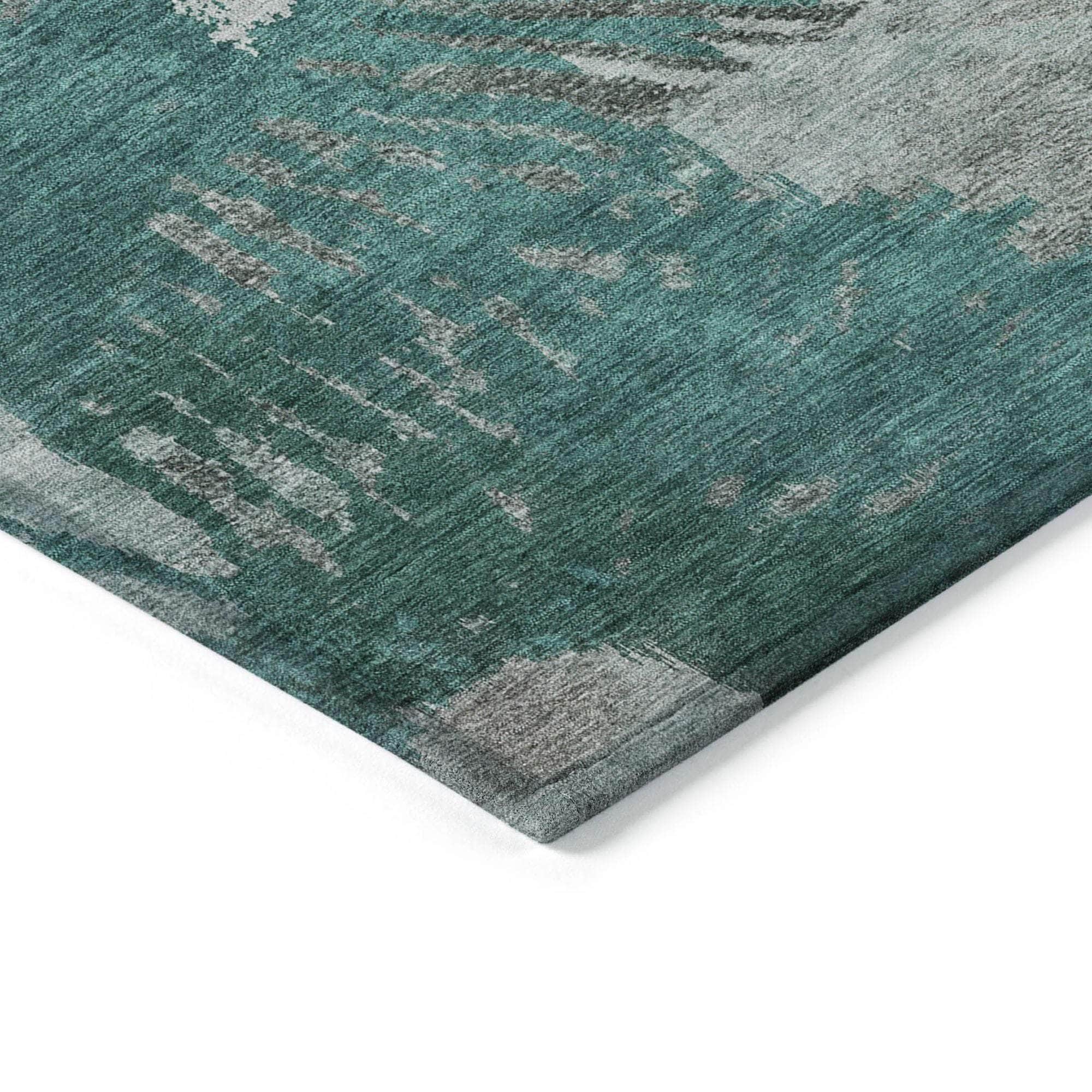 Machine Made ACN645 Teal Rugs
