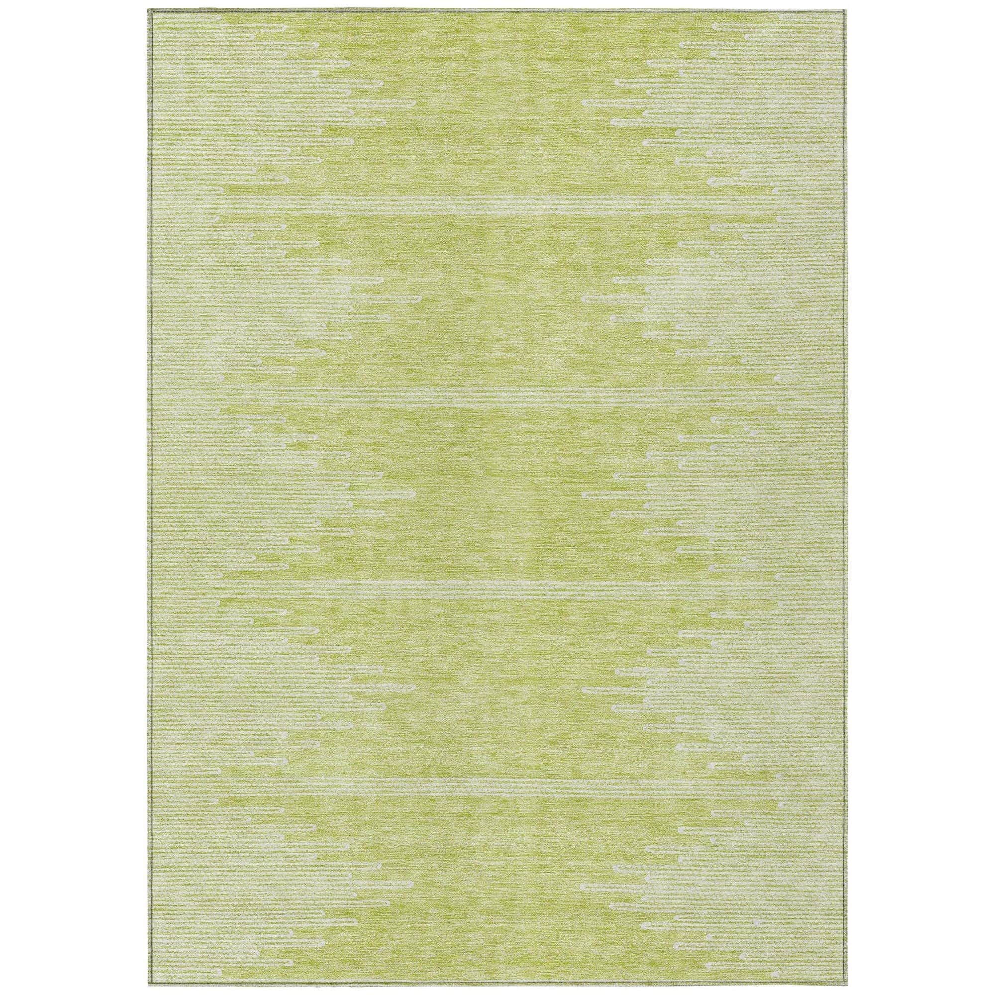 Machine Washable Aloe Green Rug - Indoor / Outdoor - Kids / Pet Friendly Modern Print Rug