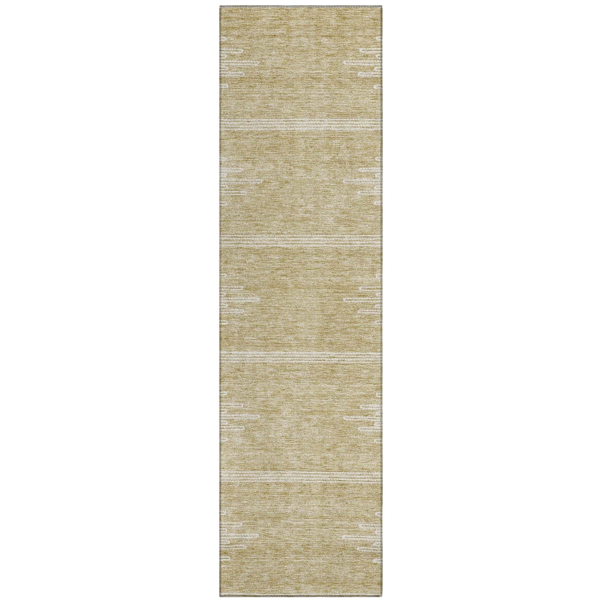 Machine Washable Beige Brown Rug - Indoor / Outdoor - Kids / Pet Friendly Modern Print Rug