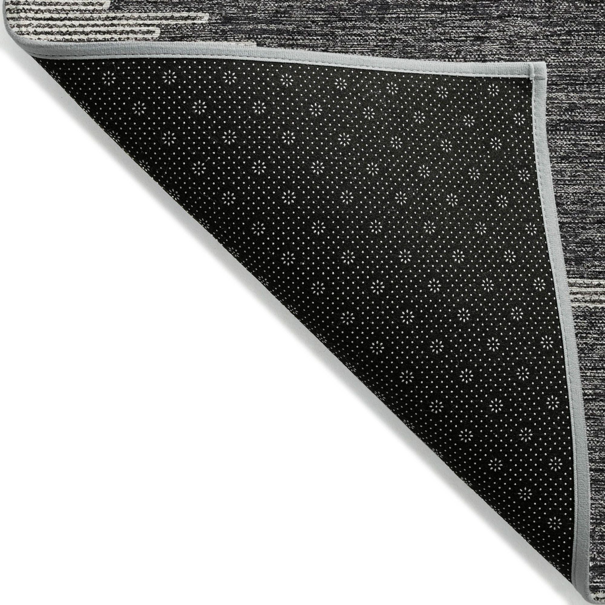 Machine Made ACN647 Charcoal Gray Rugs
