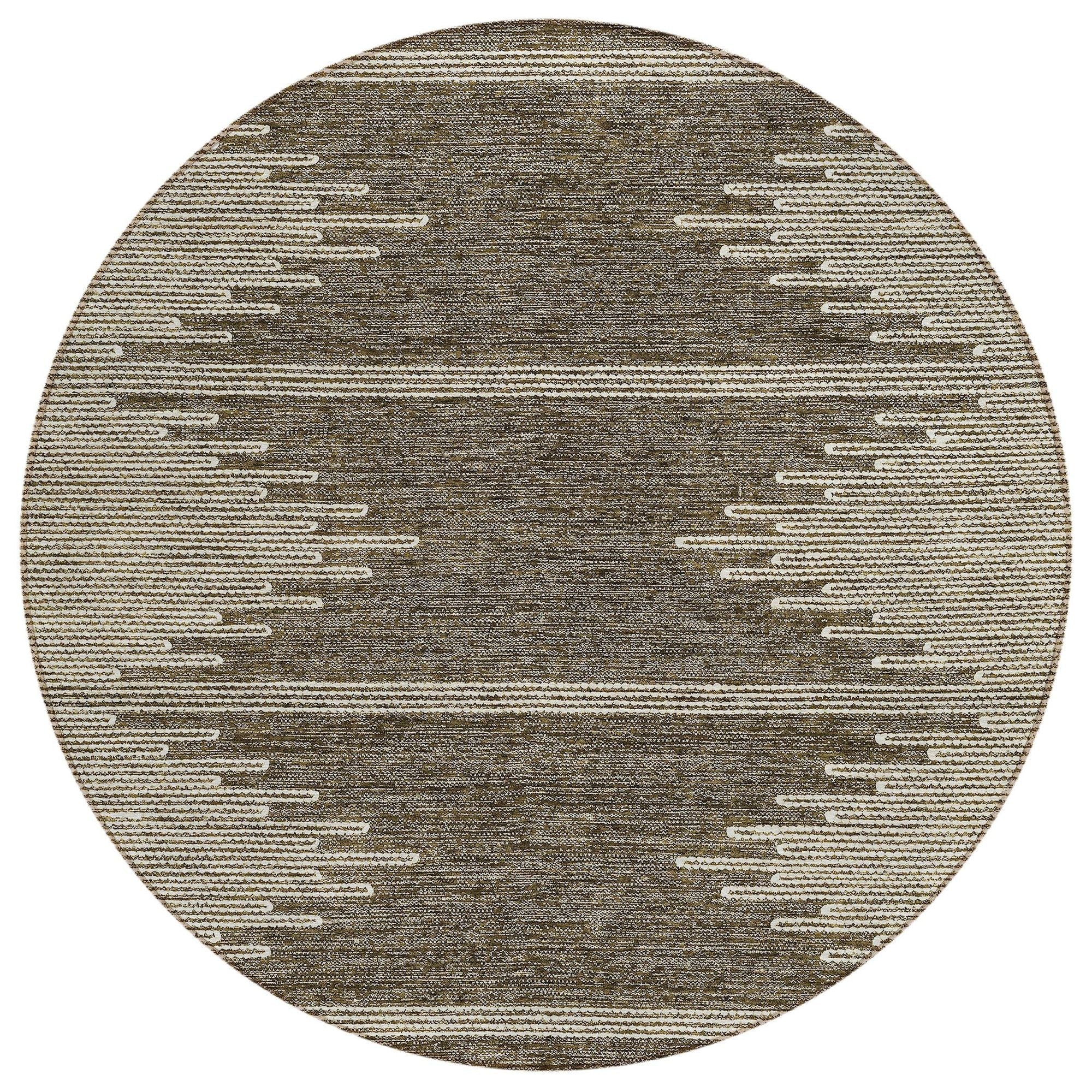Machine Washable Coffee Brown Rug - Indoor / Outdoor - Kids / Pet Friendly Modern Print Rug
