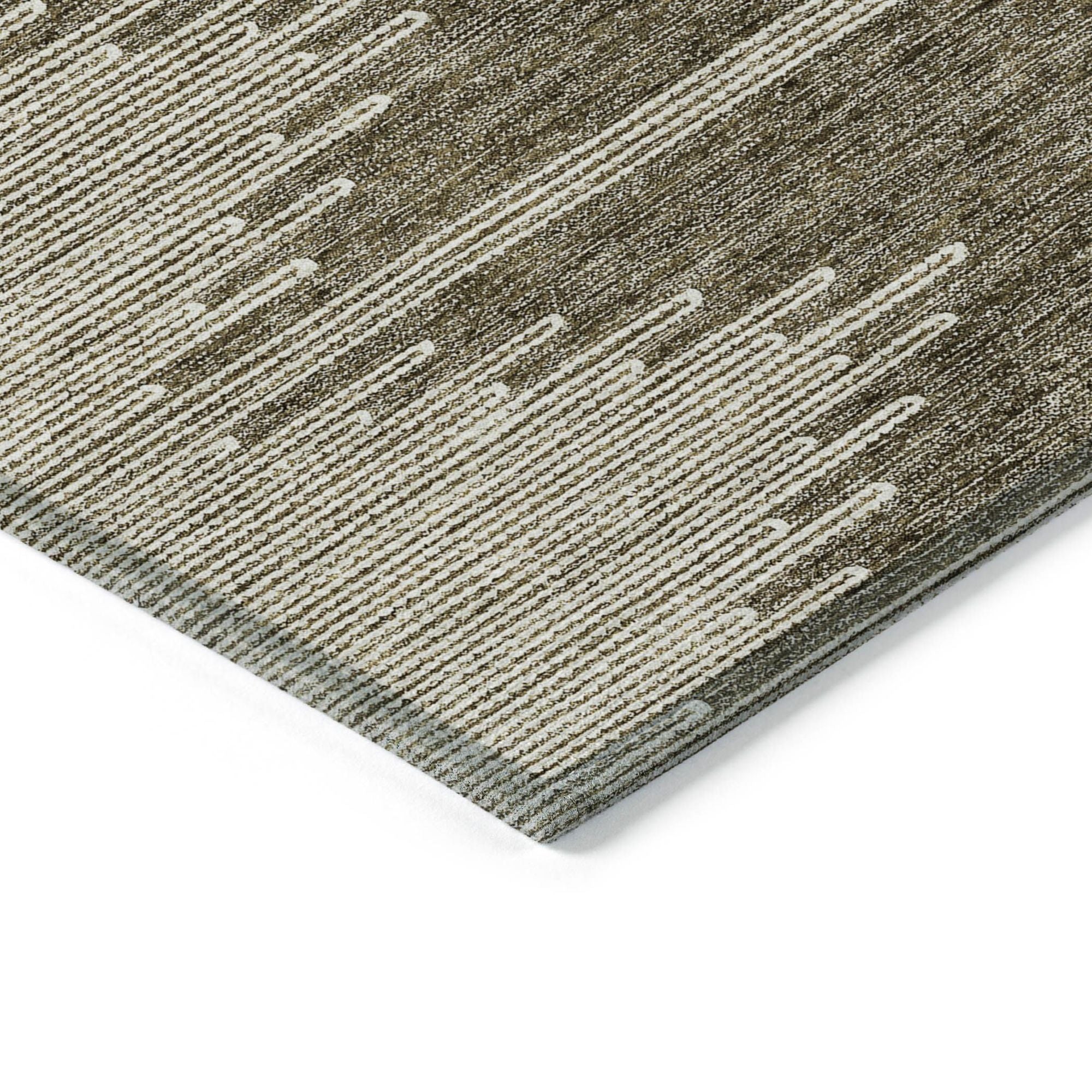 Machine Made ACN647 Coffee Brown Rugs
