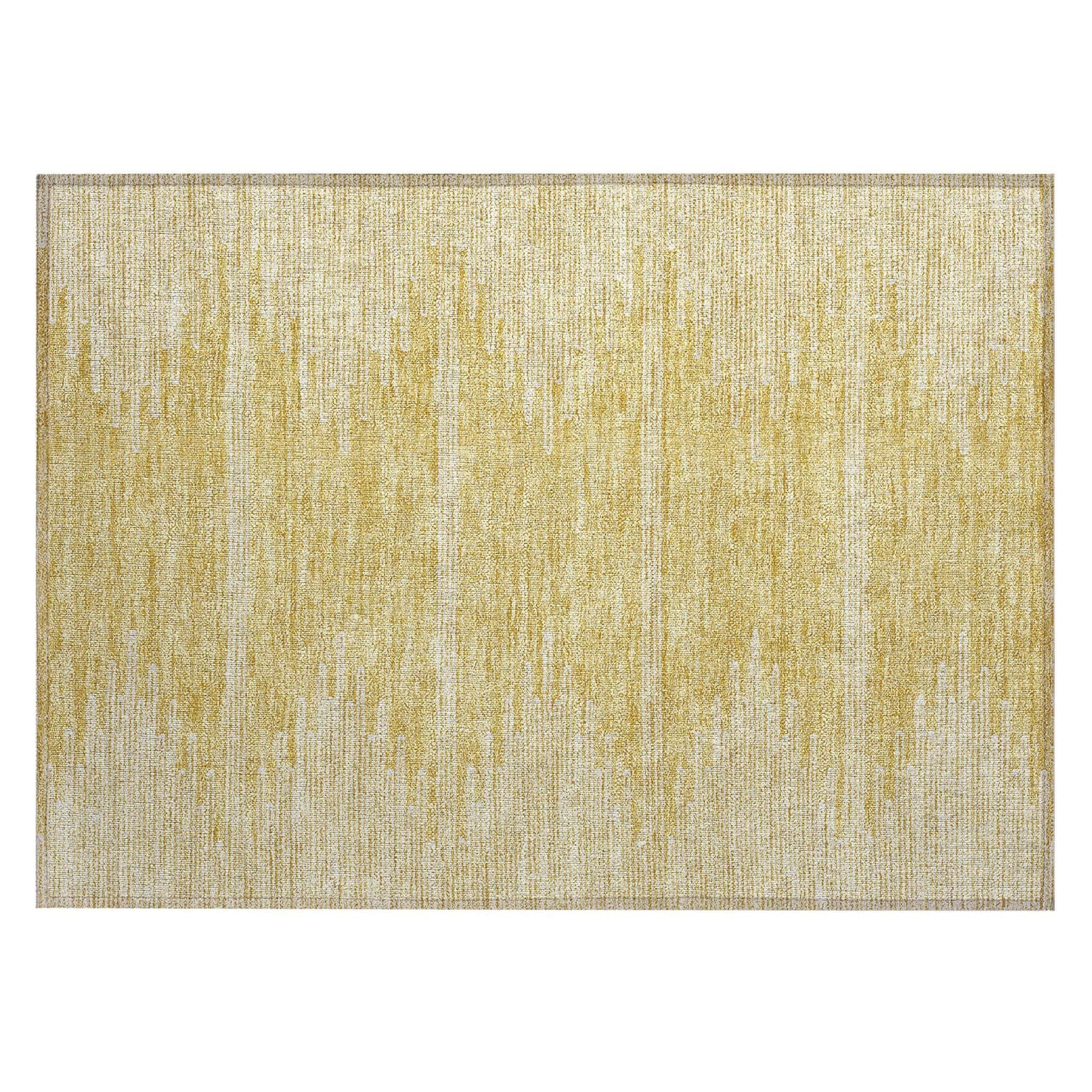 Machine Washable Gold Rug - Indoor / Outdoor - Kids / Pet Friendly Modern Print Rug