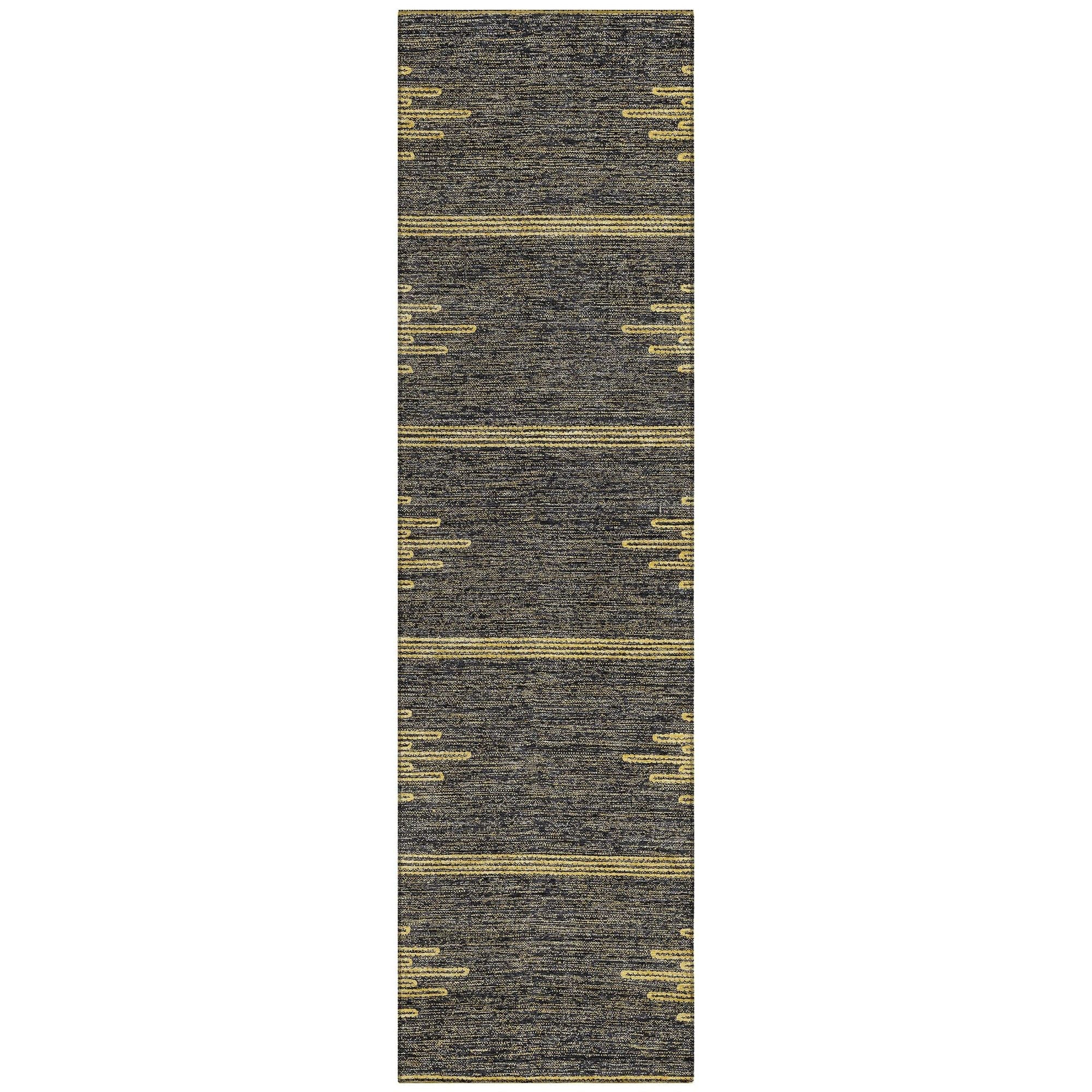 Machine Washable Graphite Gray Rug - Indoor / Outdoor - Kids / Pet Friendly Modern Print Rug