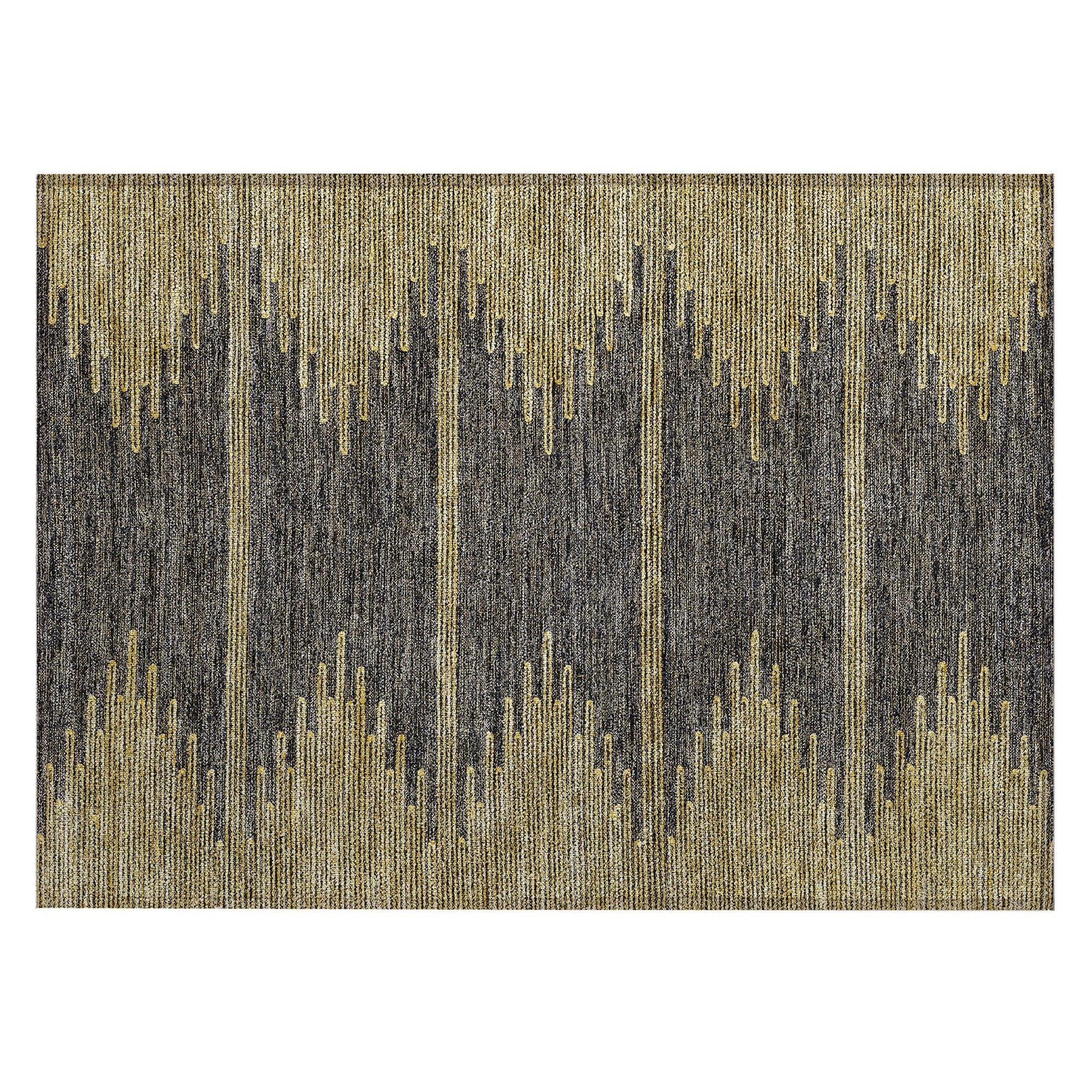 Machine Washable Graphite Gray Rug - Indoor / Outdoor - Kids / Pet Friendly Modern Print Rug