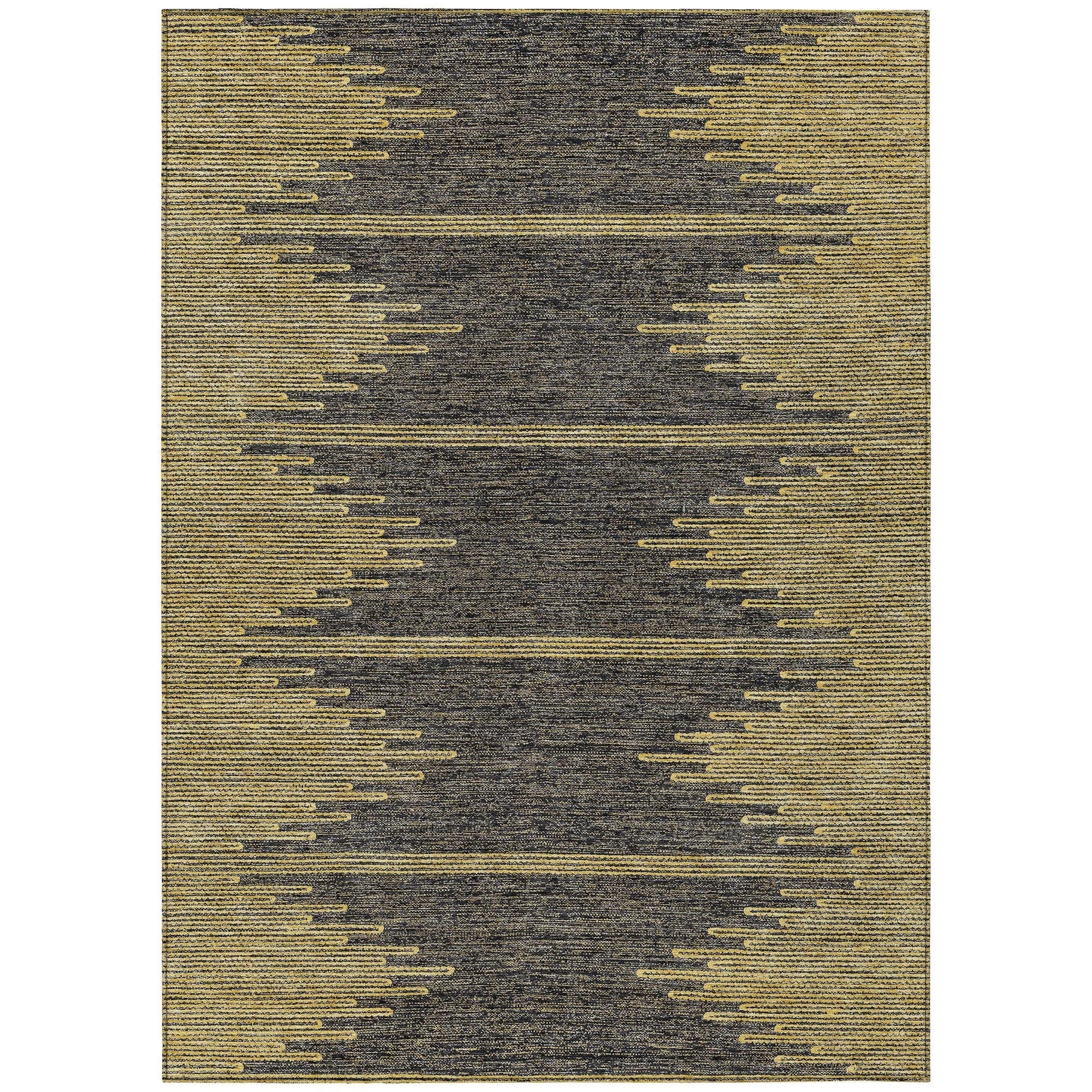 Machine Washable Graphite Gray Rug - Indoor / Outdoor - Kids / Pet Friendly Modern Print Rug